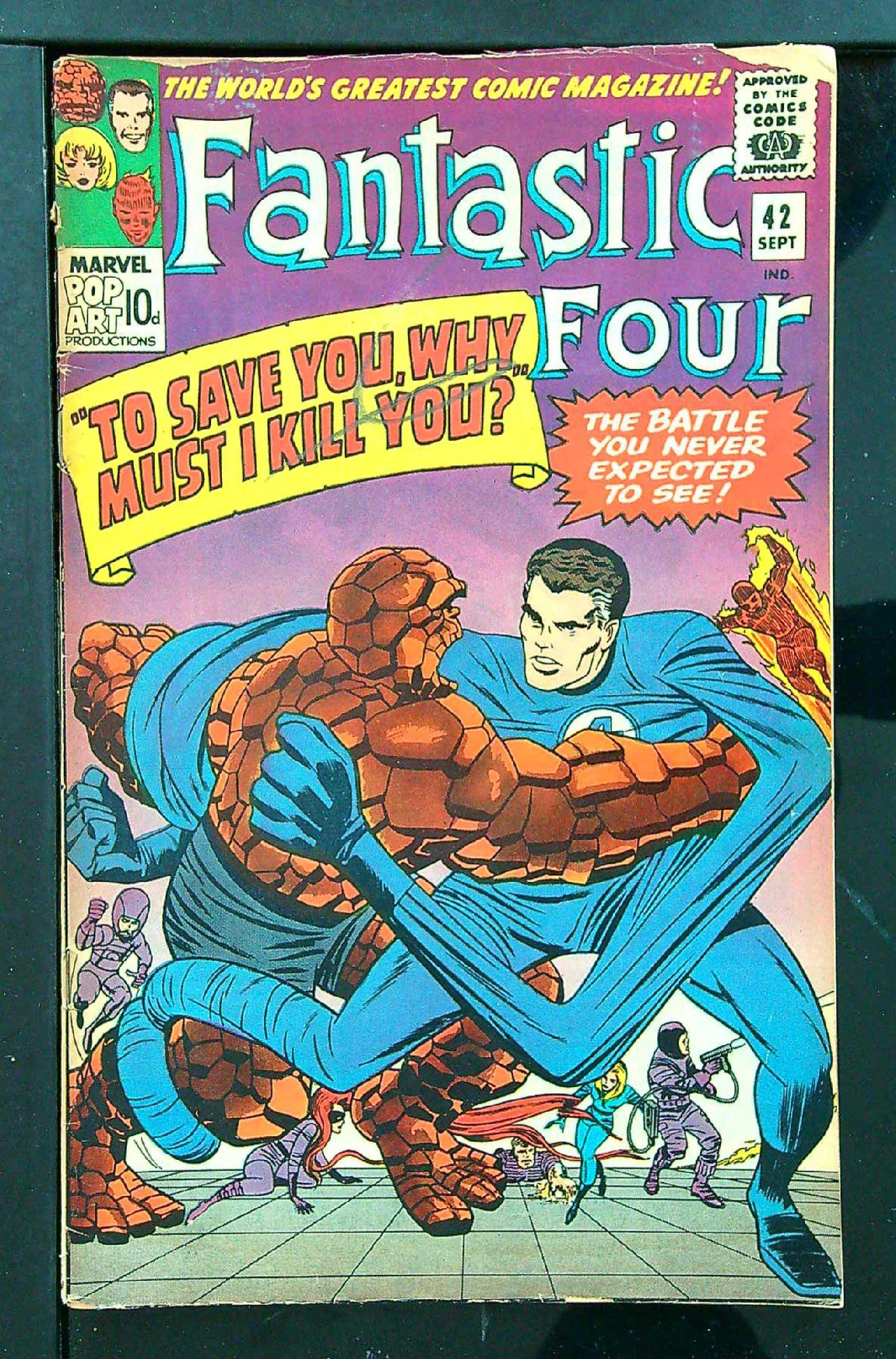 ACTUAL SCAN OF COMIC!<br>Pencil on Cover - See Scan Cover of Fantastic Four (Vol 1) #42. One of 250,000 Vintage American Comics on sale from Krypton!