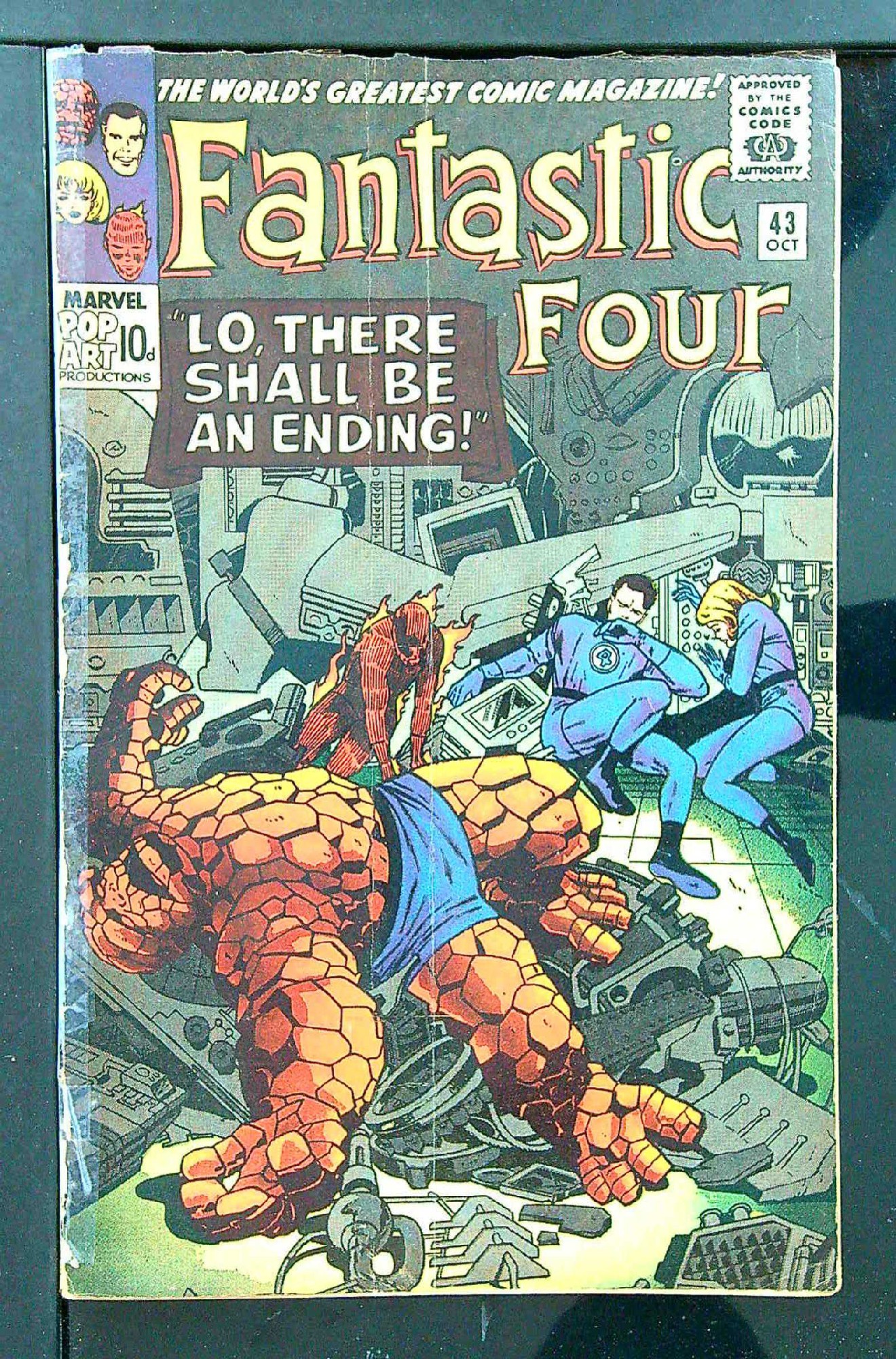 ACTUAL SCAN OF COMIC!<br>Taped Spine - See Scan Cover of Fantastic Four (Vol 1) #43. One of 250,000 Vintage American Comics on sale from Krypton!