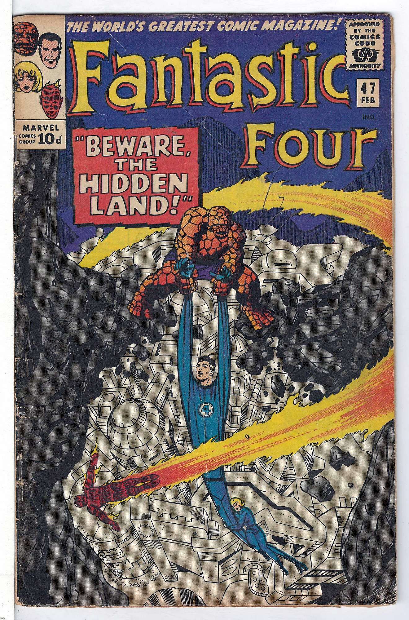 ACTUAL SCAN OF COMIC!<br>Pen on Cover - Small tape repair on back cover - See Scan Cover of Fantastic Four (Vol 1) #47. One of 250,000 Vintage American Comics on sale from Krypton!
