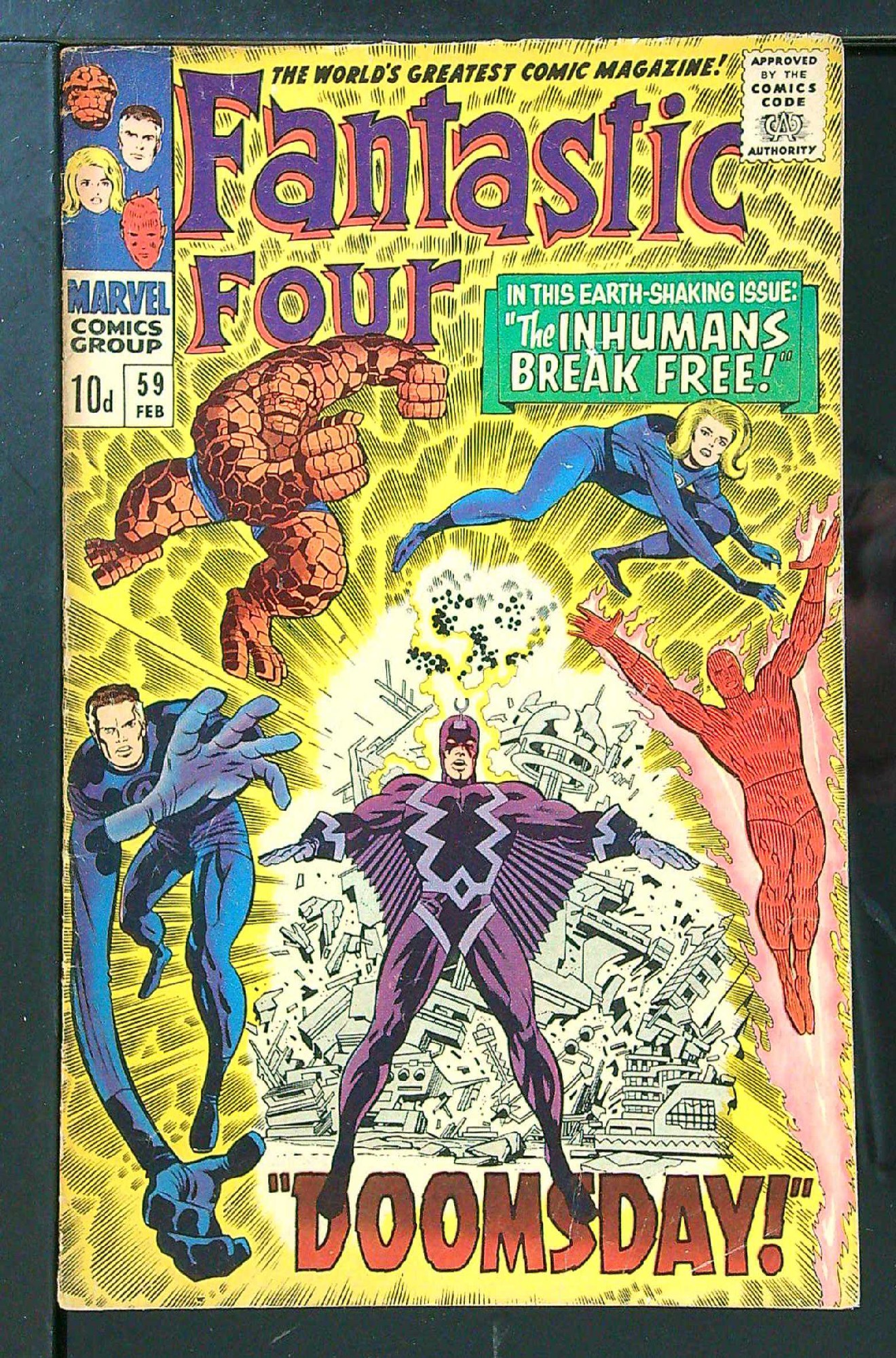 ACTUAL SCAN OF COMIC!<br> Cover of Fantastic Four (Vol 1) #59. One of 250,000 Vintage American Comics on sale from Krypton!