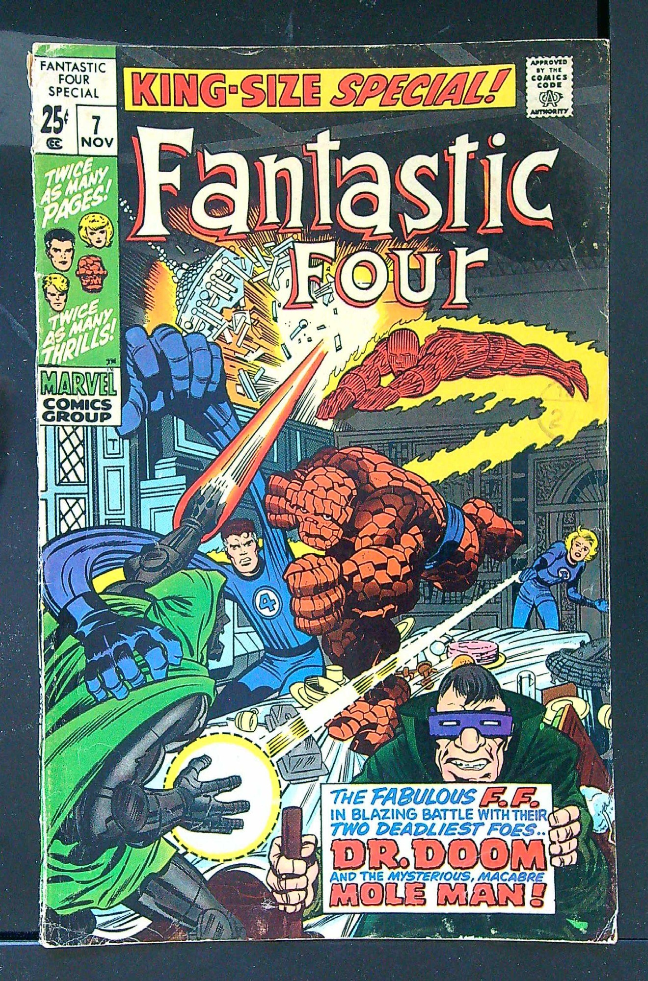 ACTUAL SCAN OF COMIC!<br>Distribution Stamp on Cover - See Scan Cover of Fantastic Four Annual #7. One of 250,000 Vintage American Comics on sale from Krypton!