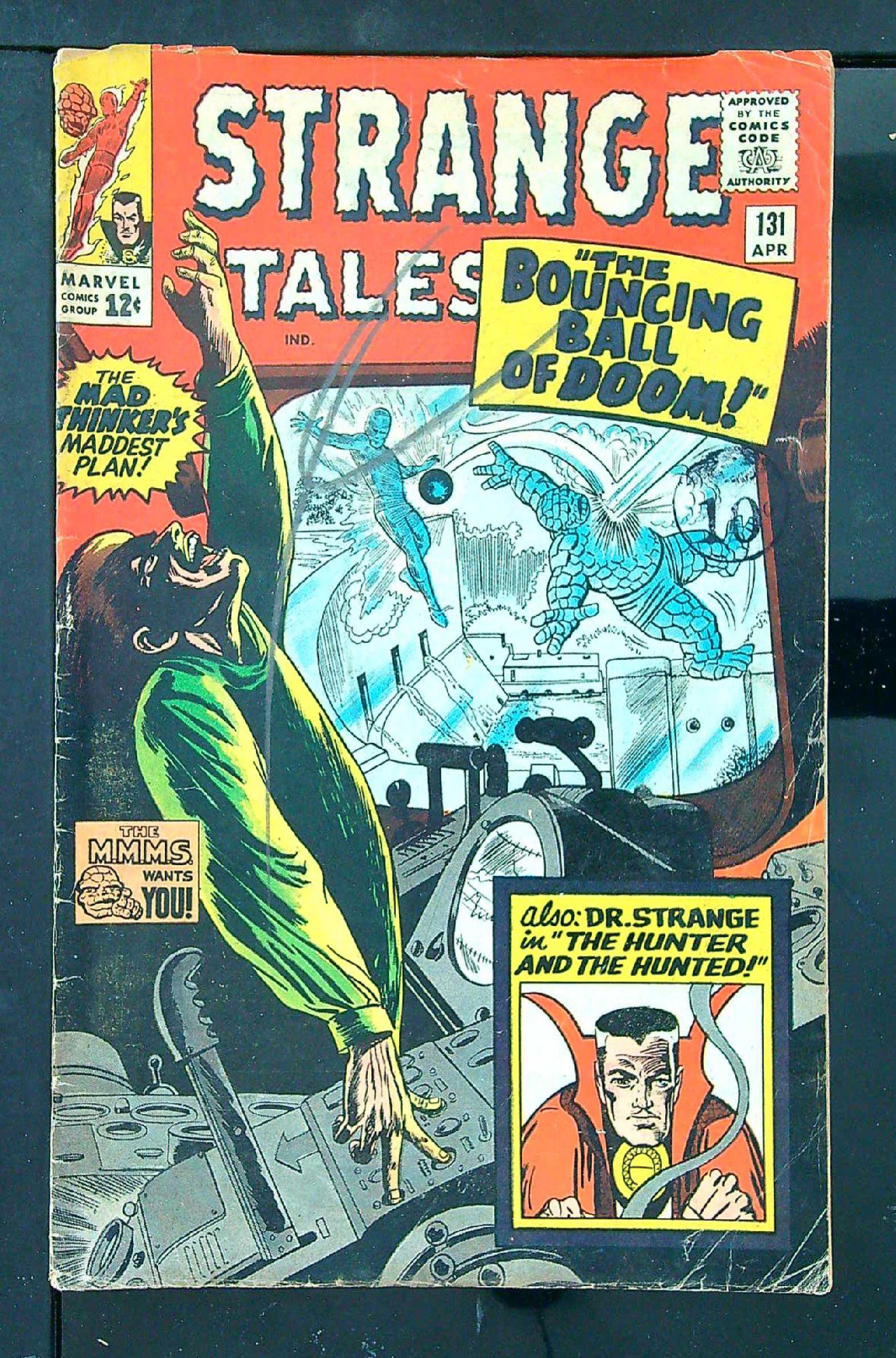 ACTUAL SCAN OF COMIC!<br>Distribution Stamp & Pencil on Cover - See Scan Cover of Strange Tales (Vol 1) #131. One of 250,000 Vintage American Comics on sale from Krypton!