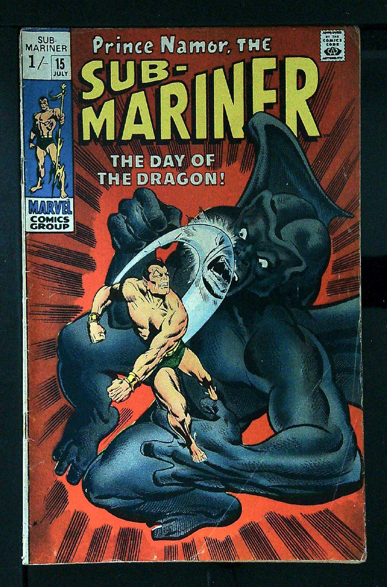 ACTUAL SCAN OF COMIC!<br> Cover of Sub-Mariner (Vol 1) #15. One of 250,000 Vintage American Comics on sale from Krypton!