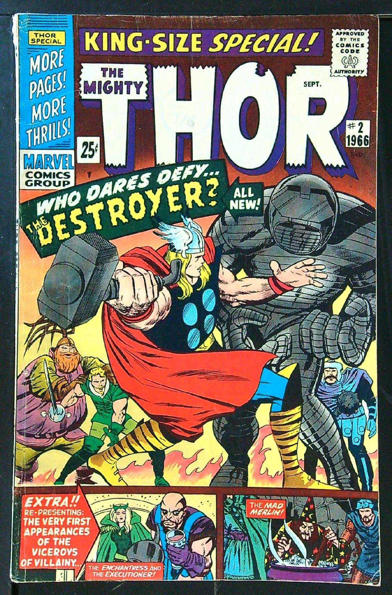 ACTUAL SCAN OF COMIC!<br>Distribution Stamp on Cover - See Scan Cover of Thor Annual (Vol 1) #2. One of 250,000 Vintage American Comics on sale from Krypton!