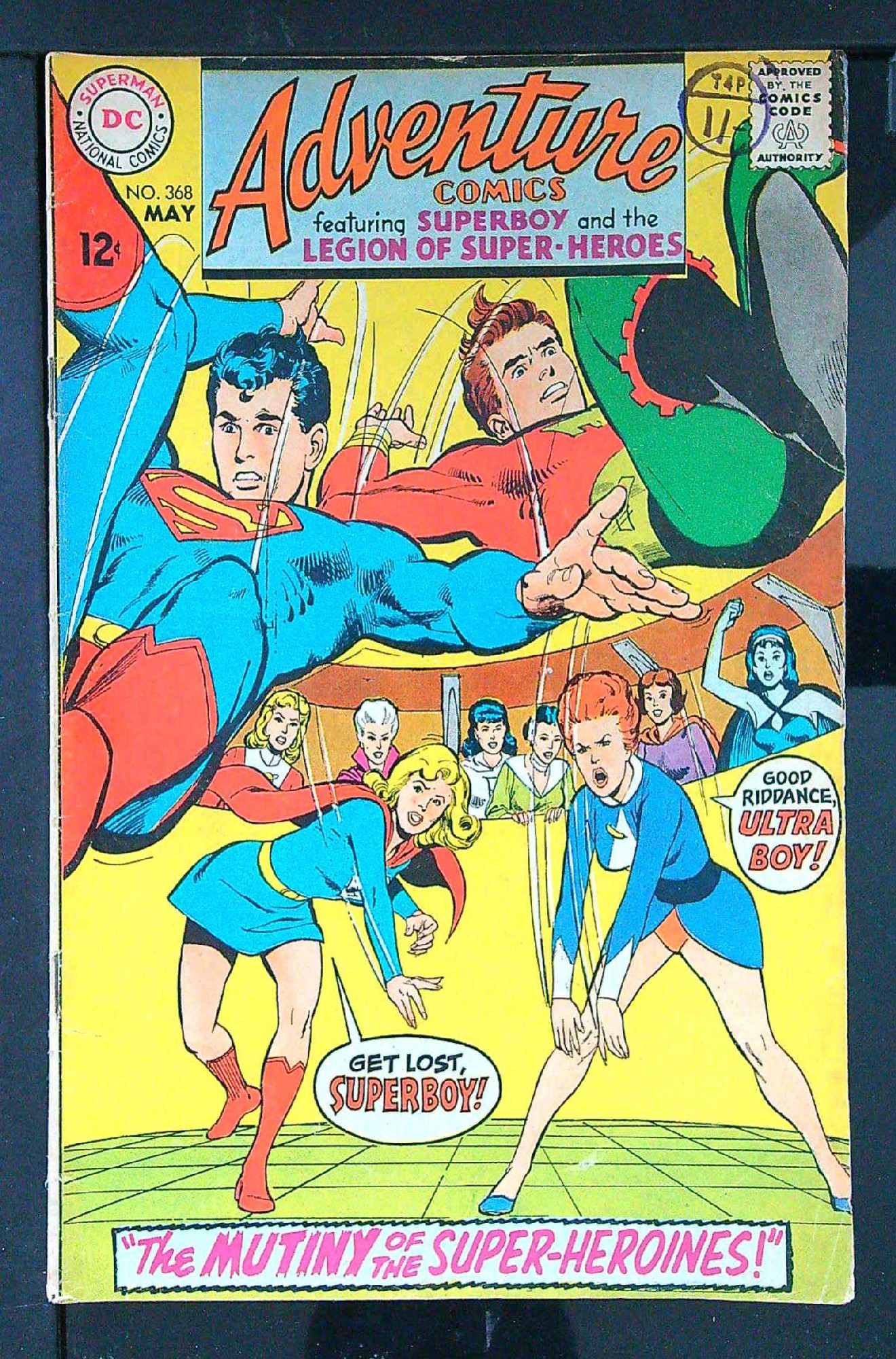 ACTUAL SCAN OF COMIC!<br>Distribution Stamp on Cover - See Scan Cover of Adventure Comics (Vol 1) #368. One of 250,000 Vintage American Comics on sale from Krypton!