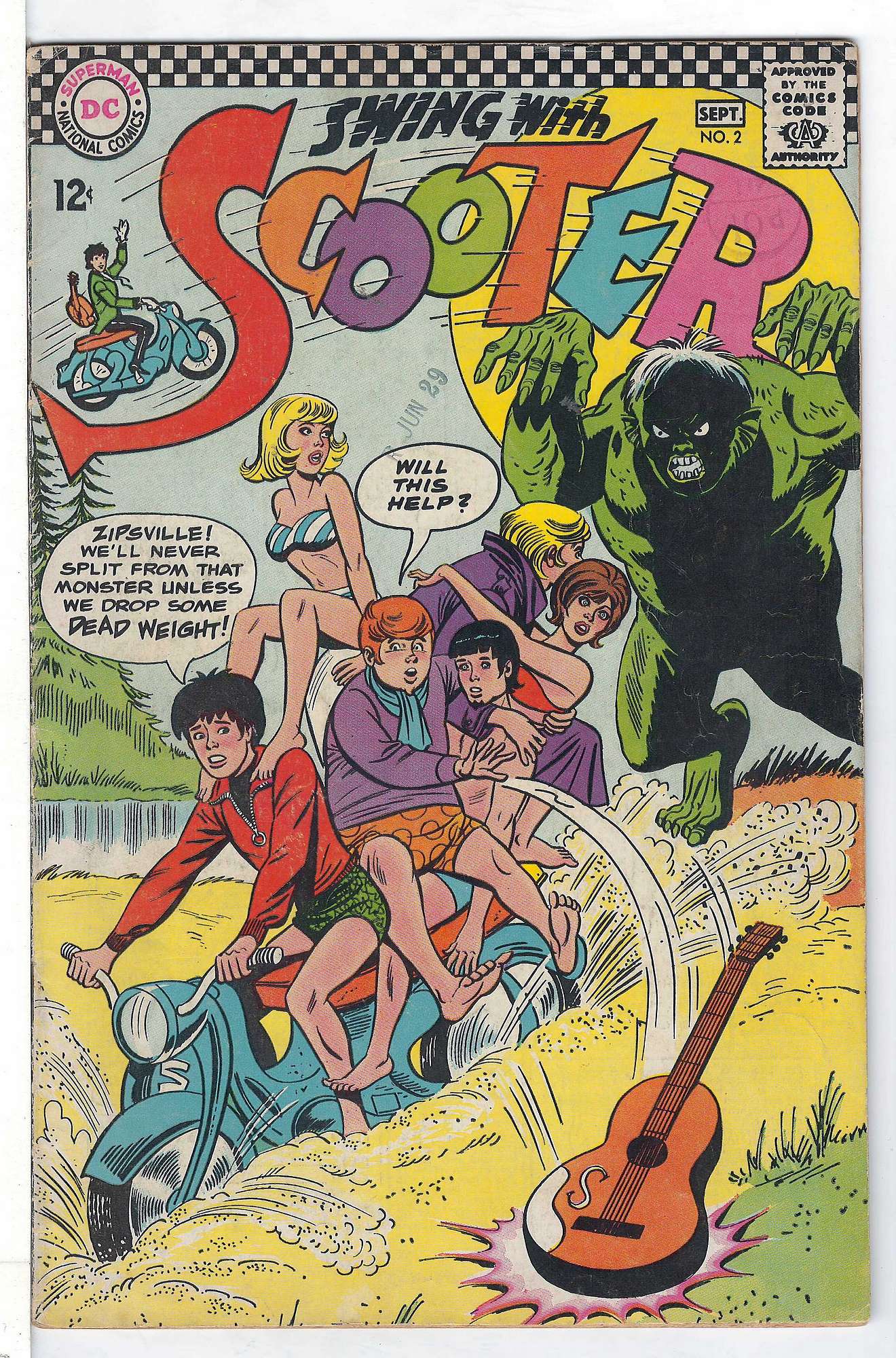 ACTUAL SCAN OF COMIC!<br>Stamp on Cover - See Scan Cover of Scooter - Swing With (Vol 1) #2. One of 250,000 Vintage American Comics on sale from Krypton!