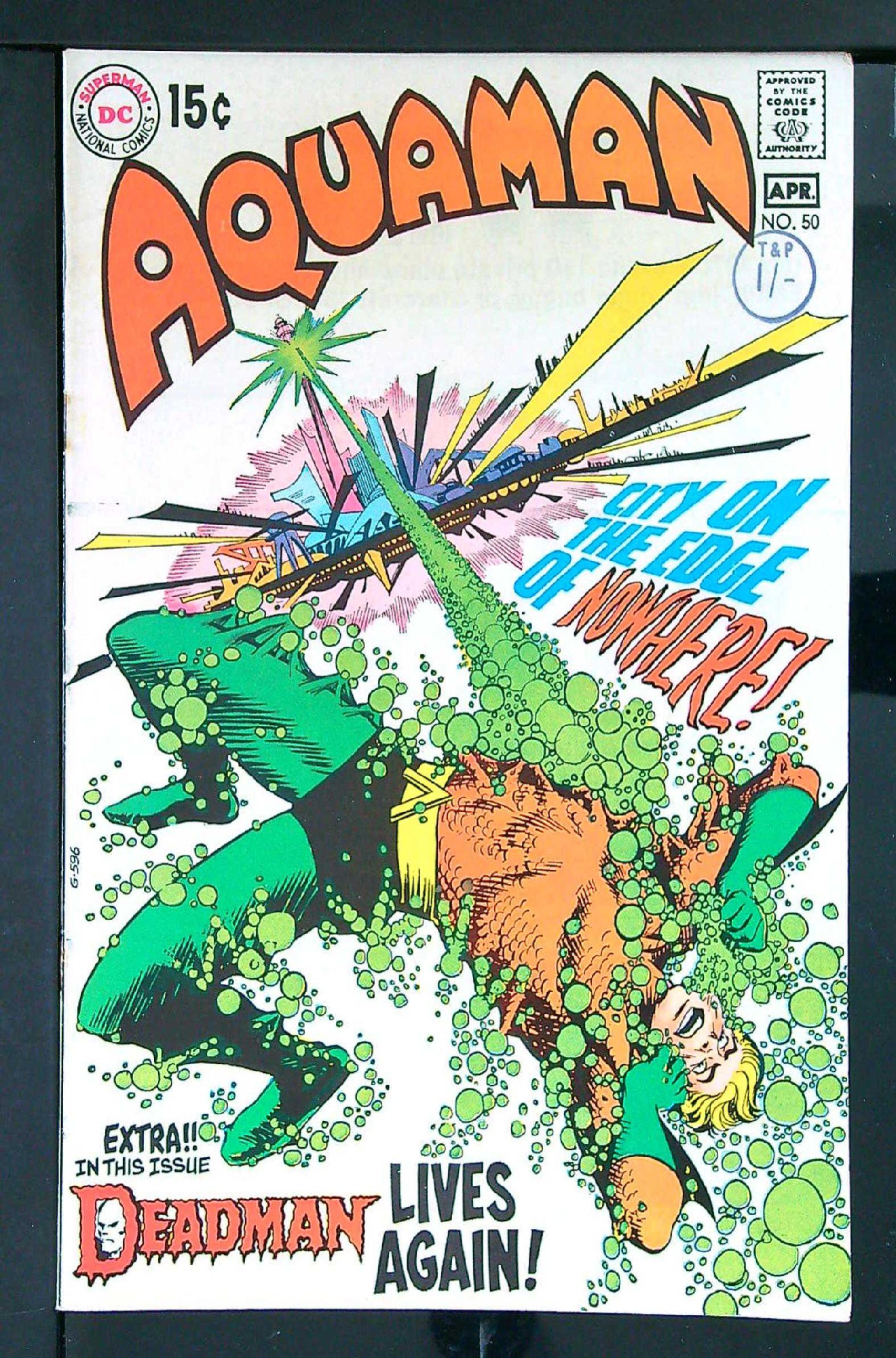 Deadman by Neal Adams<br>ACTUAL SCAN OF COMIC!<br>Distribution Stamp on Cover - See Scan Cover of Aquaman (Vol 1) #50. One of 250,000 Vintage American Comics on sale from Krypton!