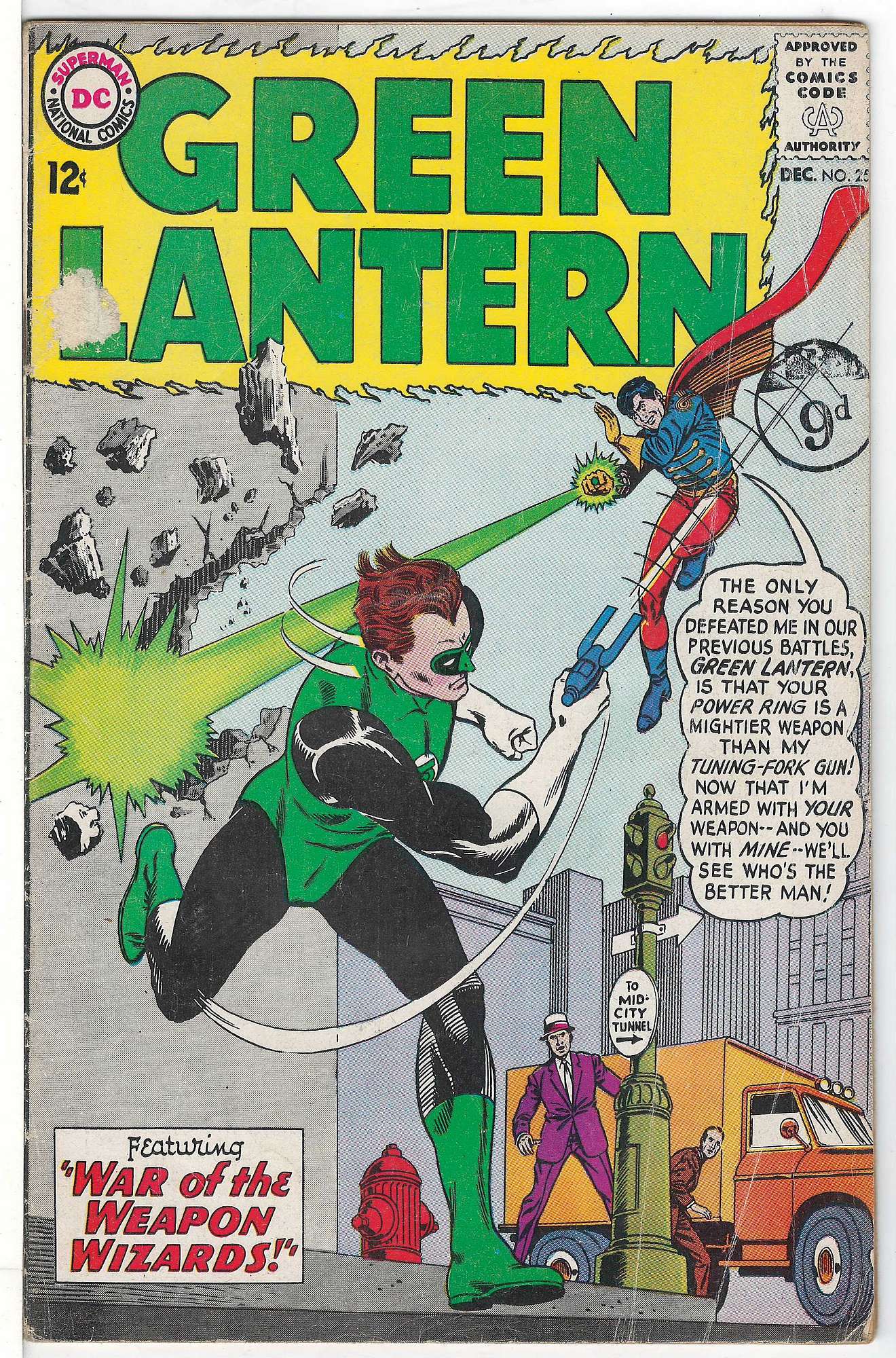 ACTUAL SCAN OF COMIC!<br>Stamp & Label pul, on Cover - see Scan Cover of Green Lantern (Vol 2) #25. One of 250,000 Vintage American Comics on sale from Krypton!