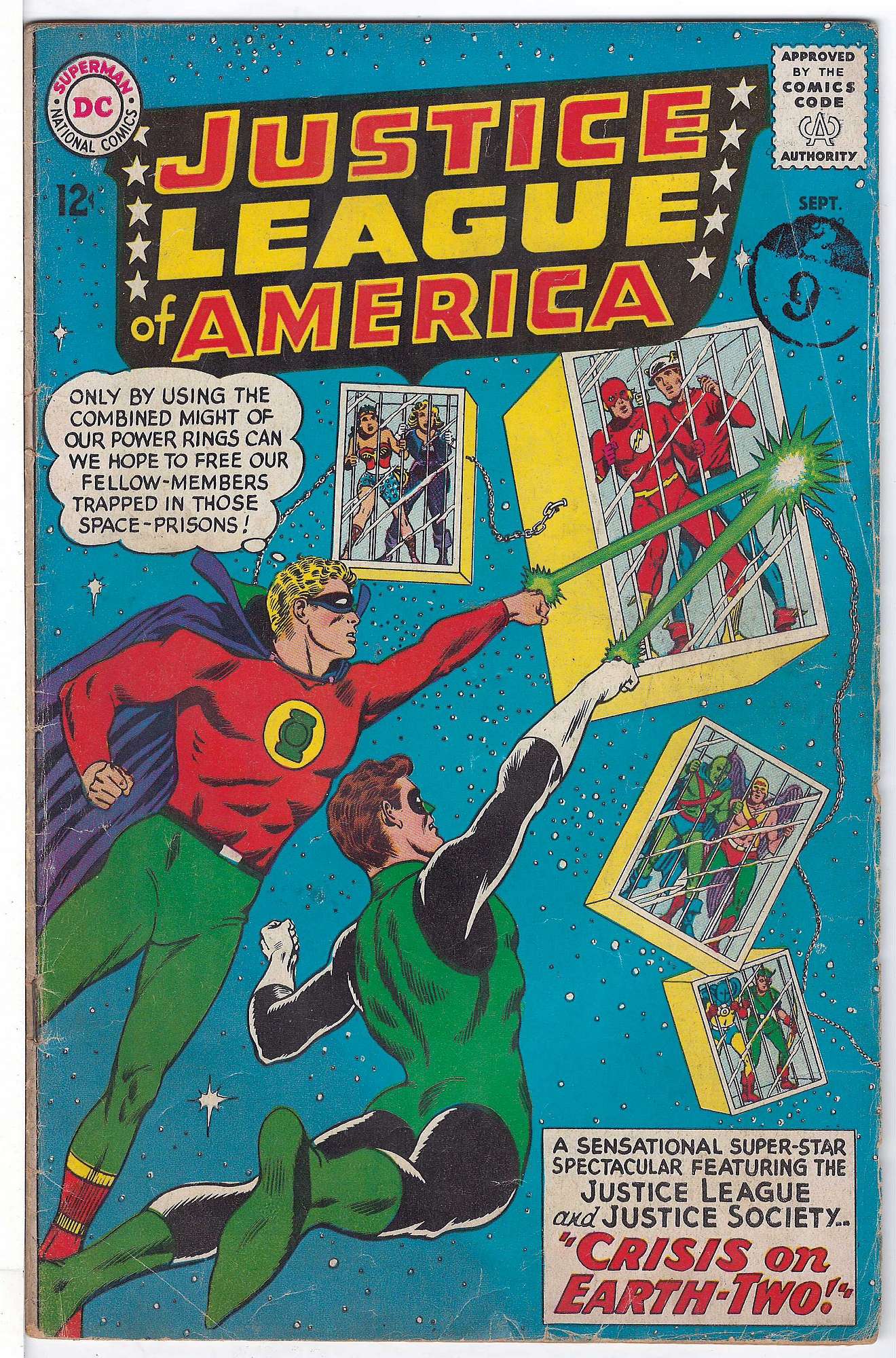 2d Silver Age JSA<br>ACTUAL SCAN OF COMIC!<br>Stamp on Cover - See Scan. Cover of Justice League of America (Vol 1) #22. One of 250,000 Vintage American Comics on sale from Krypton!