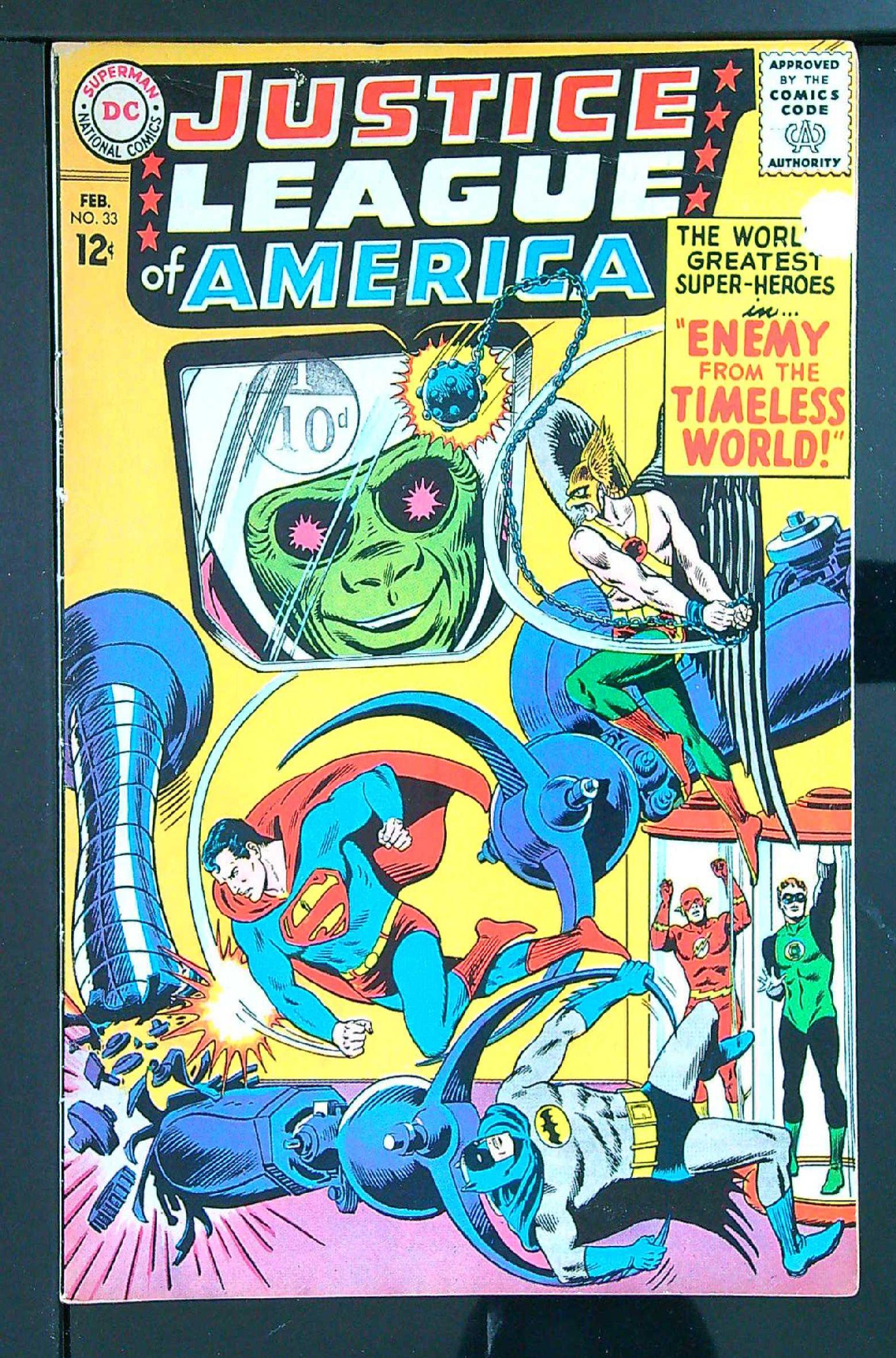 ACTUAL SCAN OF COMIC!<br>Distribution Stamp on Cover - See Scan Cover of Justice League of America (Vol 1) #33. One of 250,000 Vintage American Comics on sale from Krypton!