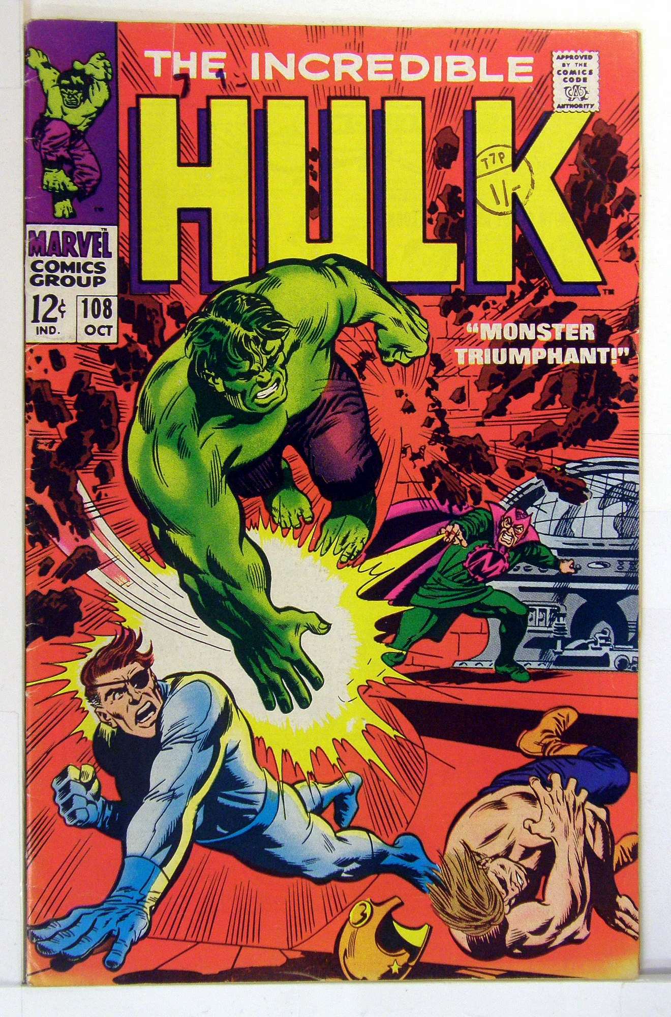ACTUAL SCAN OF COMIC!<br>Stamp on Cover - See scan Cover of Incredible Hulk (Vol 2) #108. One of 250,000 Vintage American Comics on sale from Krypton!