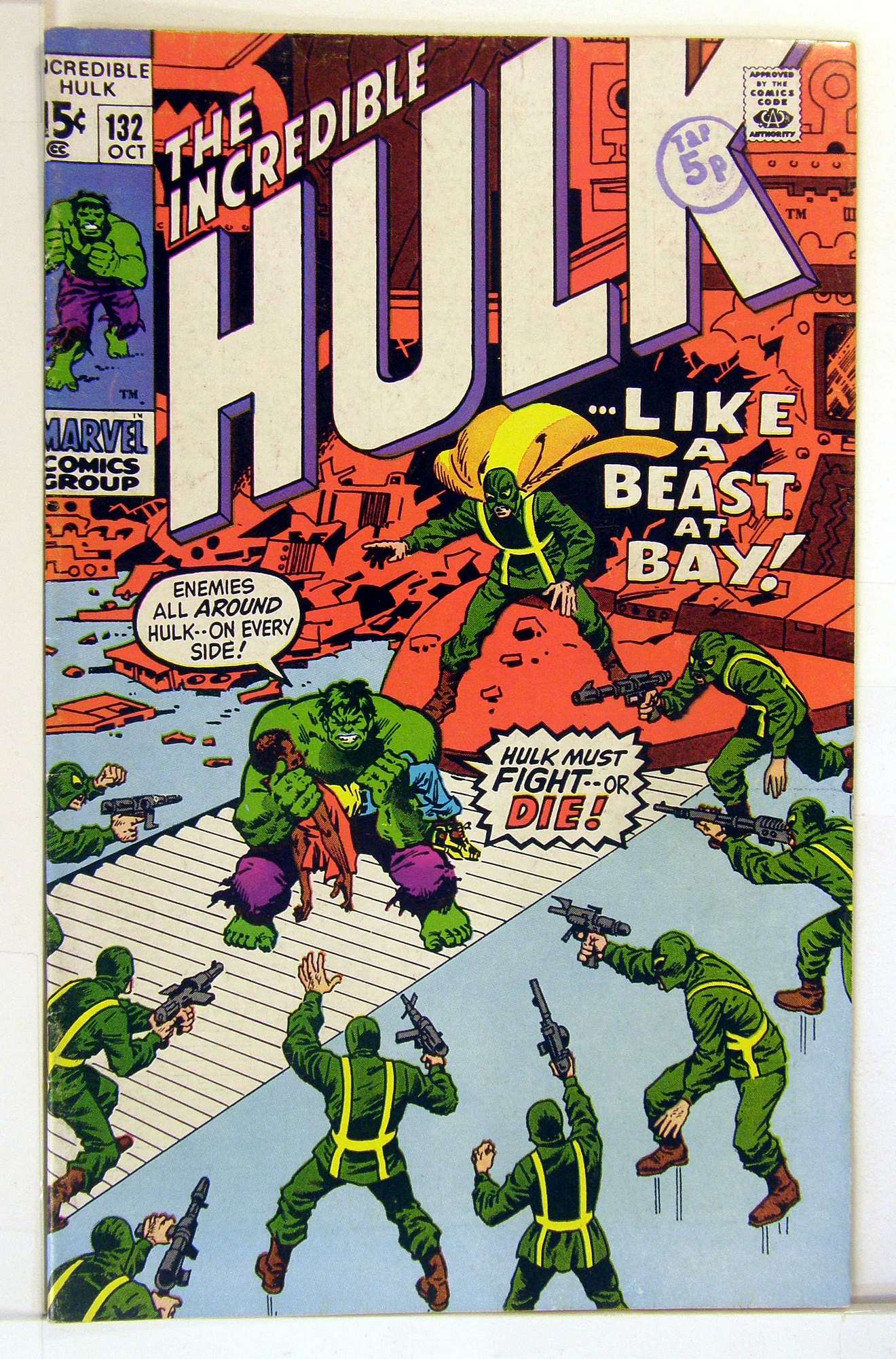 ACTUAL SCAN OF COMIC!<br>Stamp on Cover - See scan Cover of Incredible Hulk (Vol 2) #132. One of 250,000 Vintage American Comics on sale from Krypton!