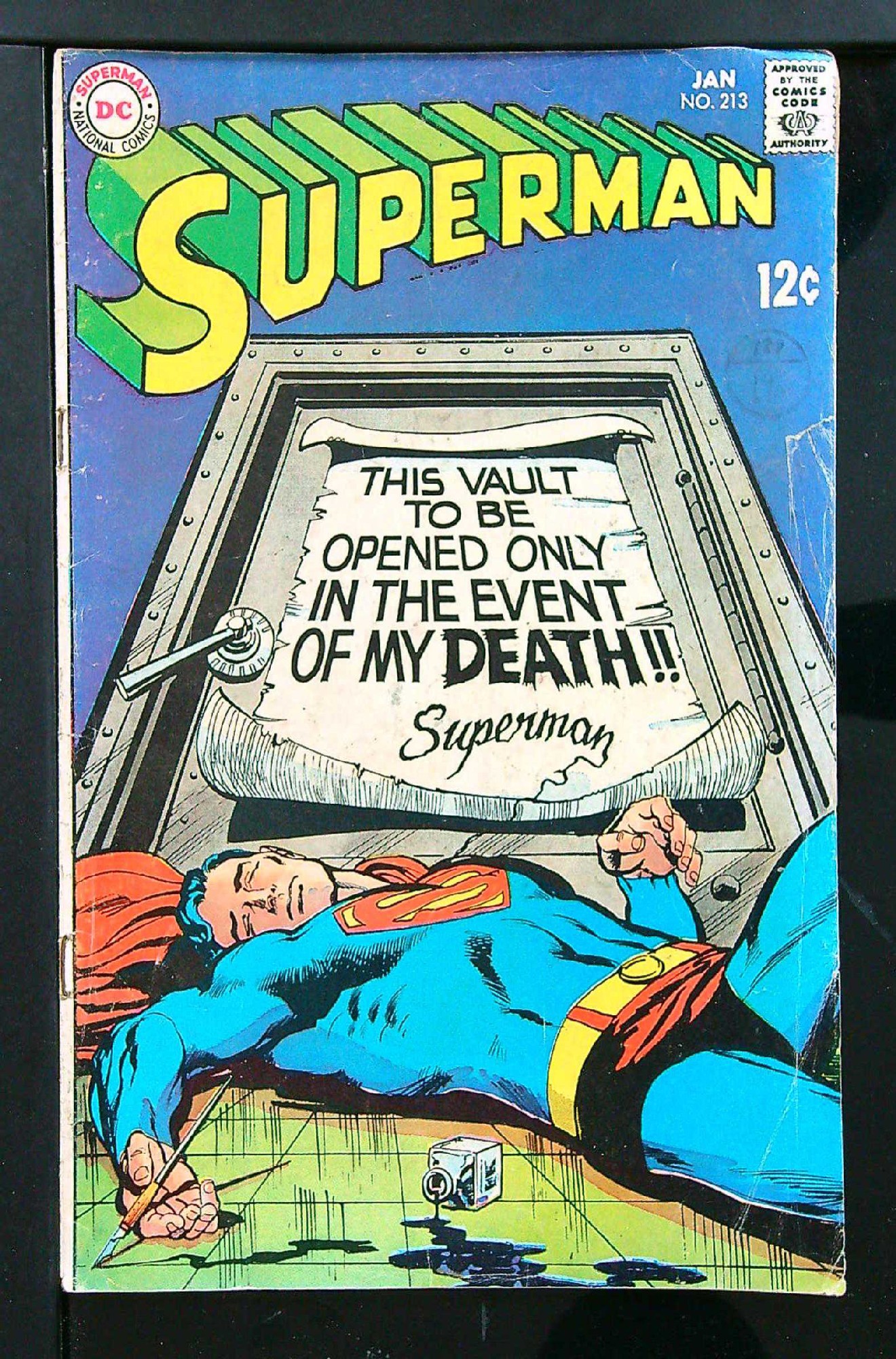 ACTUAL SCAN OF COMIC!<br>Distribution Stamp on Cover - See Scan Cover of Superman (Vol 1) #213. One of 250,000 Vintage American Comics on sale from Krypton!