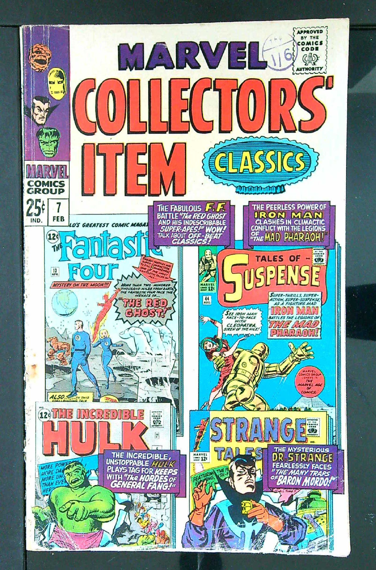 ACTUAL SCAN OF COMIC!<br>Distribution Stamp on Cover - Worn Spine - See Scan Cover of Marvel Collectors Item Classics (Vol 1) #7. One of 250,000 Vintage American Comics on sale from Krypton!