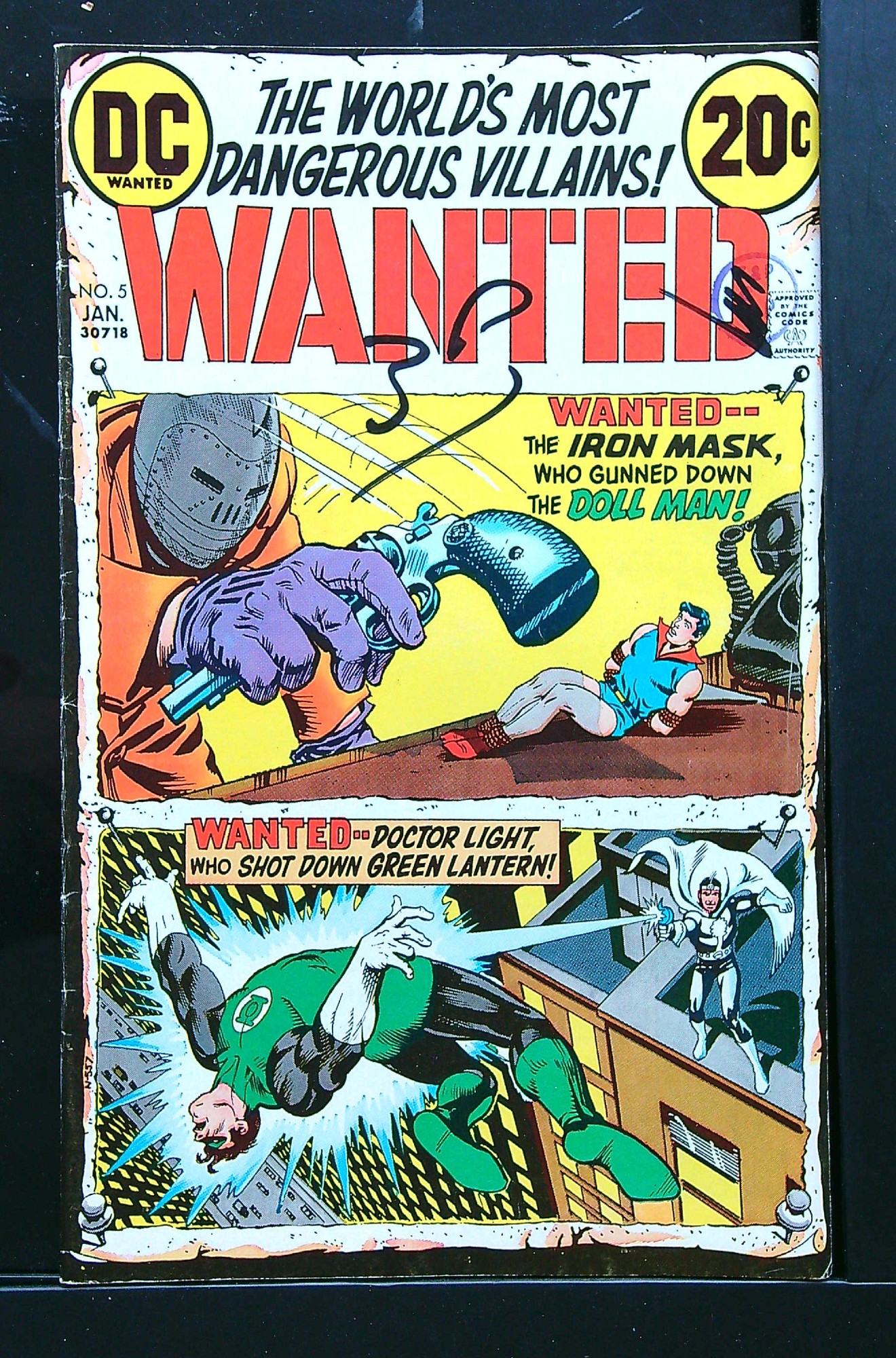 ACTUAL SCAN OF COMIC!<br>Distribution Stamp & Pen on Cover - See Scan Cover of Wanted: Worlds Most Dangerous Villains (Vol 1) #5. One of 250,000 Vintage American Comics on sale from Krypton!