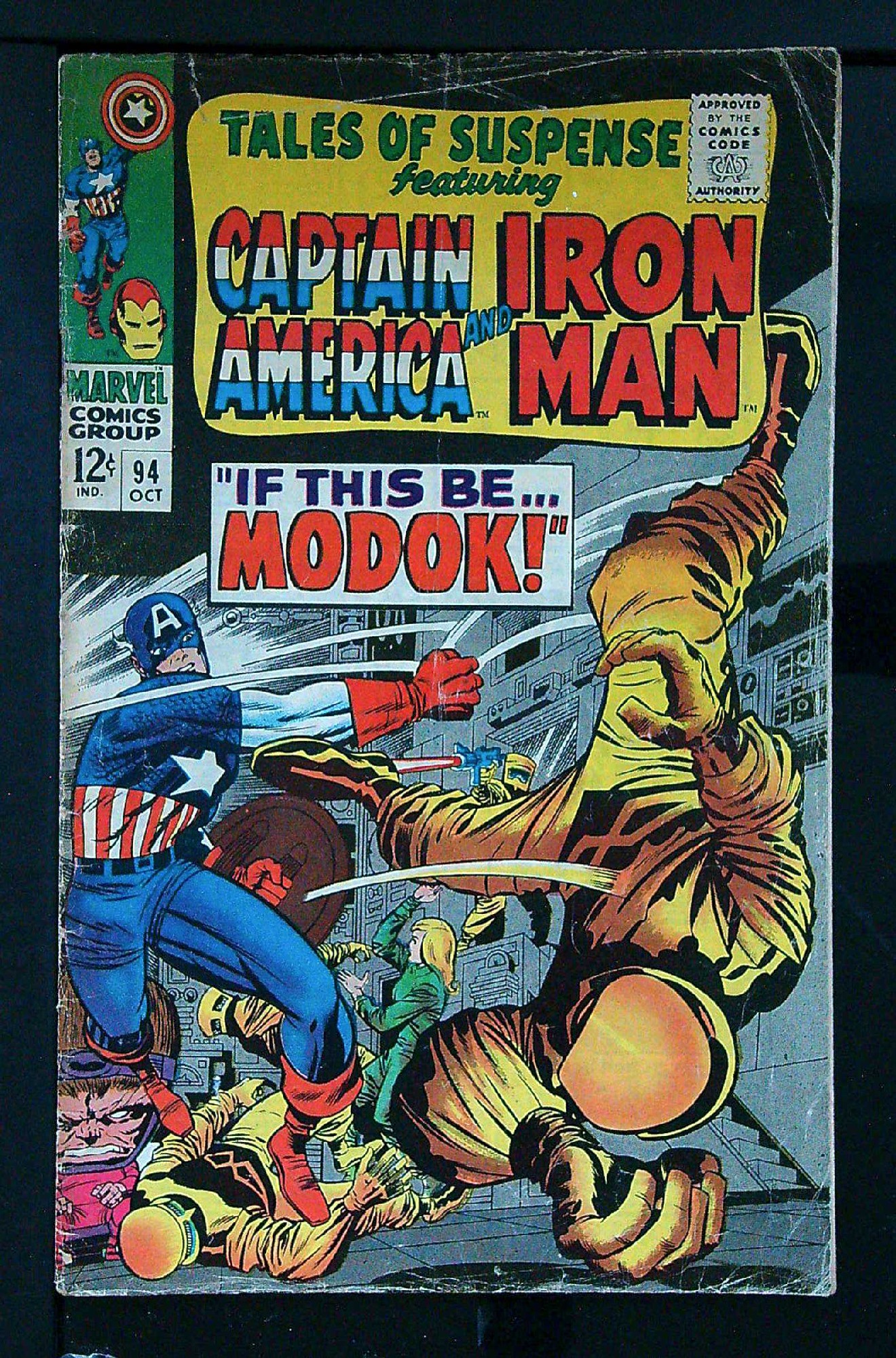 Intro Modok<br>ACTUAL SCAN OF COMIC!<br> Cover of Tales of Suspense (Vol 1) #94. One of 250,000 Vintage American Comics on sale from Krypton!