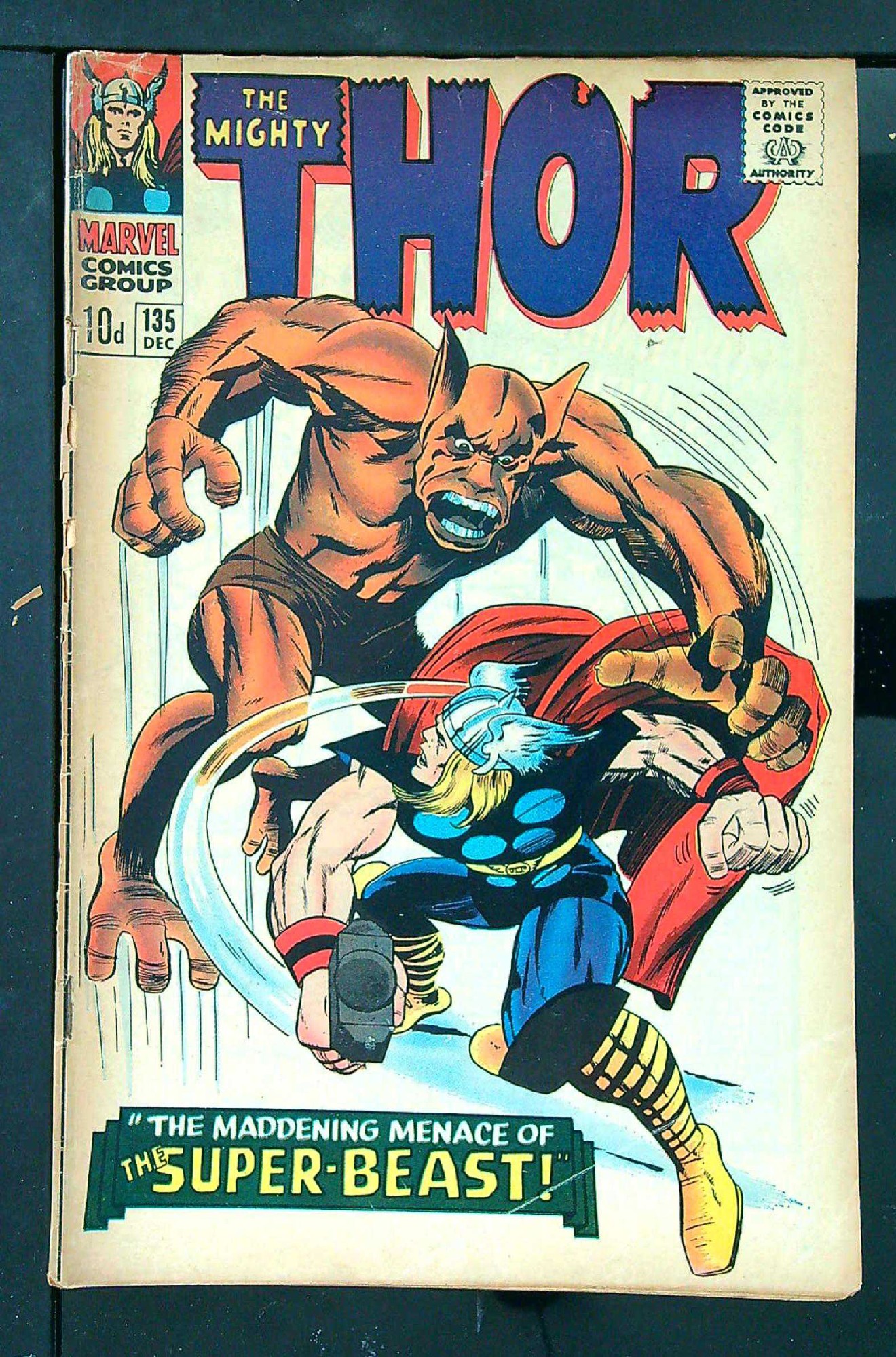 ACTUAL SCAN OF COMIC!<br> Cover of Thor (Vol 1) #135. One of 250,000 Vintage American Comics on sale from Krypton!