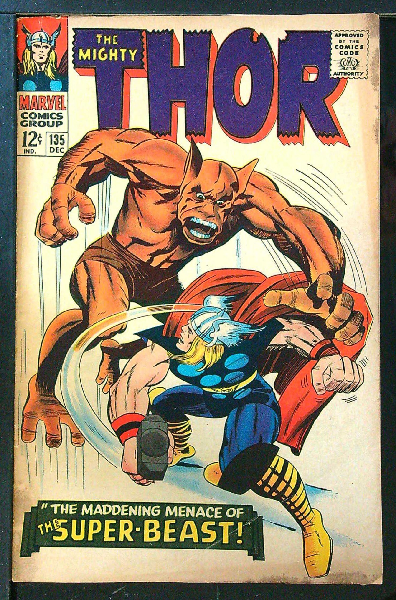 ACTUAL SCAN OF COMIC!<br> Cover of Thor (Vol 1) #135. One of 250,000 Vintage American Comics on sale from Krypton!