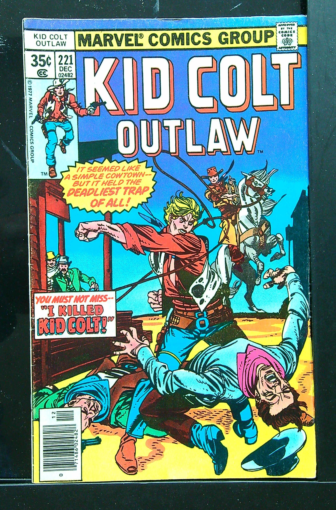 ACTUAL SCAN OF COMIC!<br> Cover of Kid Colt Outlaw #221. One of 250,000 Vintage American Comics on sale from Krypton!