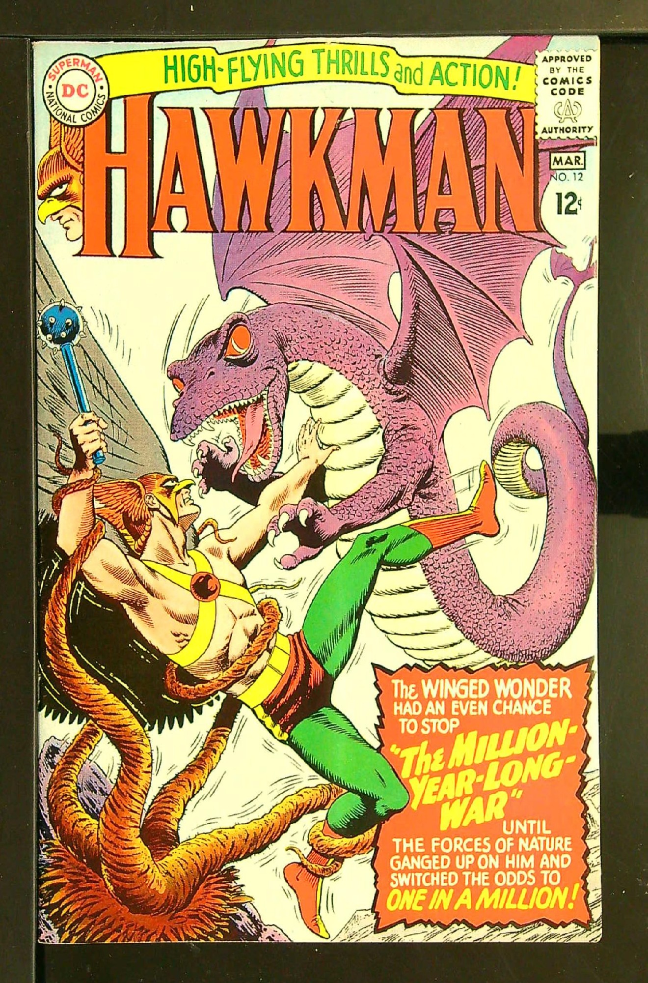 ACTUAL SCAN OF COMIC!<br>Slight Subs Crease - See Scasn Cover of Hawkman (Vol 1) #12. One of 250,000 Vintage American Comics on sale from Krypton!