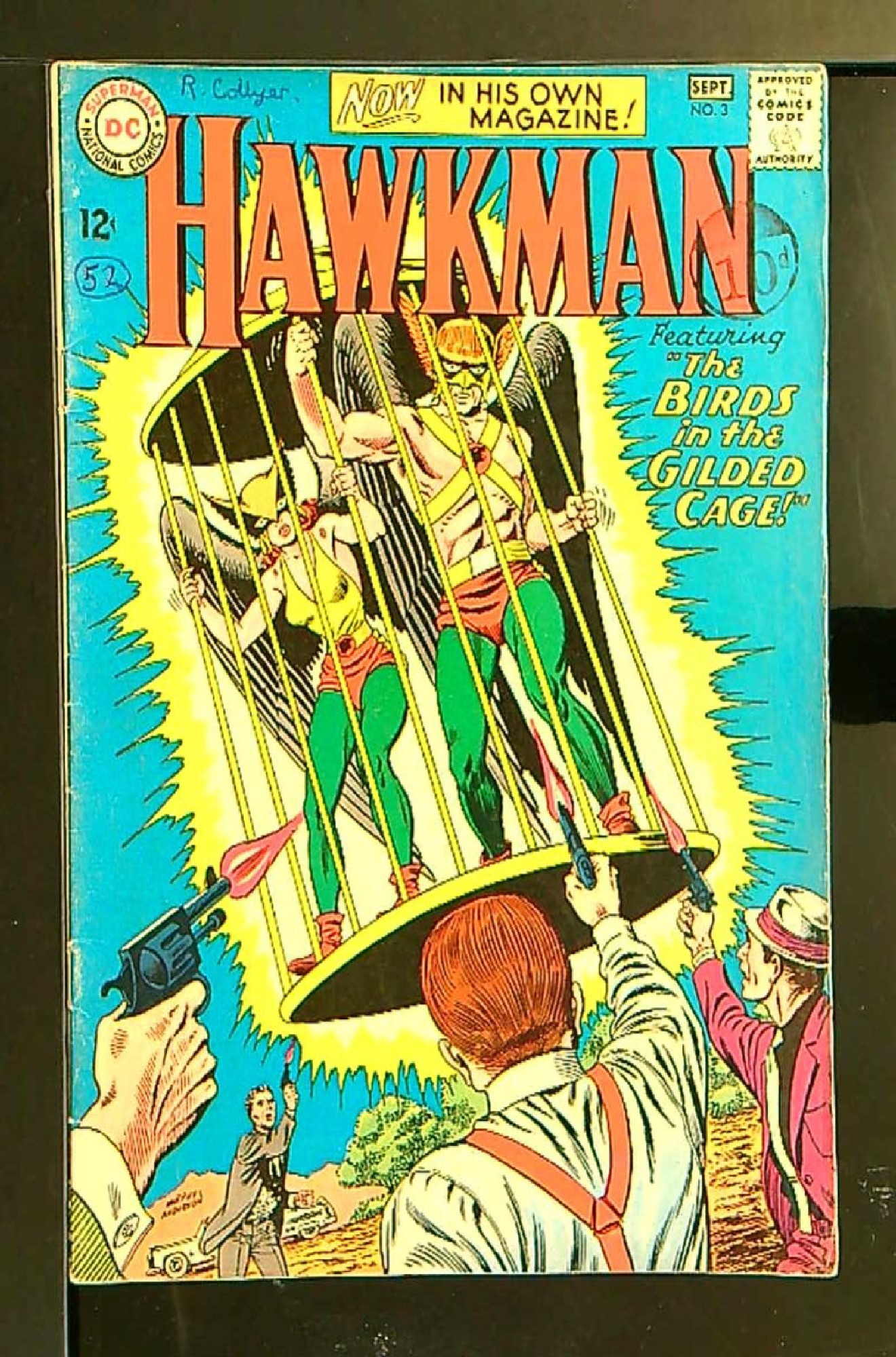 ACTUAL SCAN OF COMIC!<br>Distribution Stamp & Pen on Cover - See Scan Cover of Hawkman (Vol 1) #3. One of 250,000 Vintage American Comics on sale from Krypton!