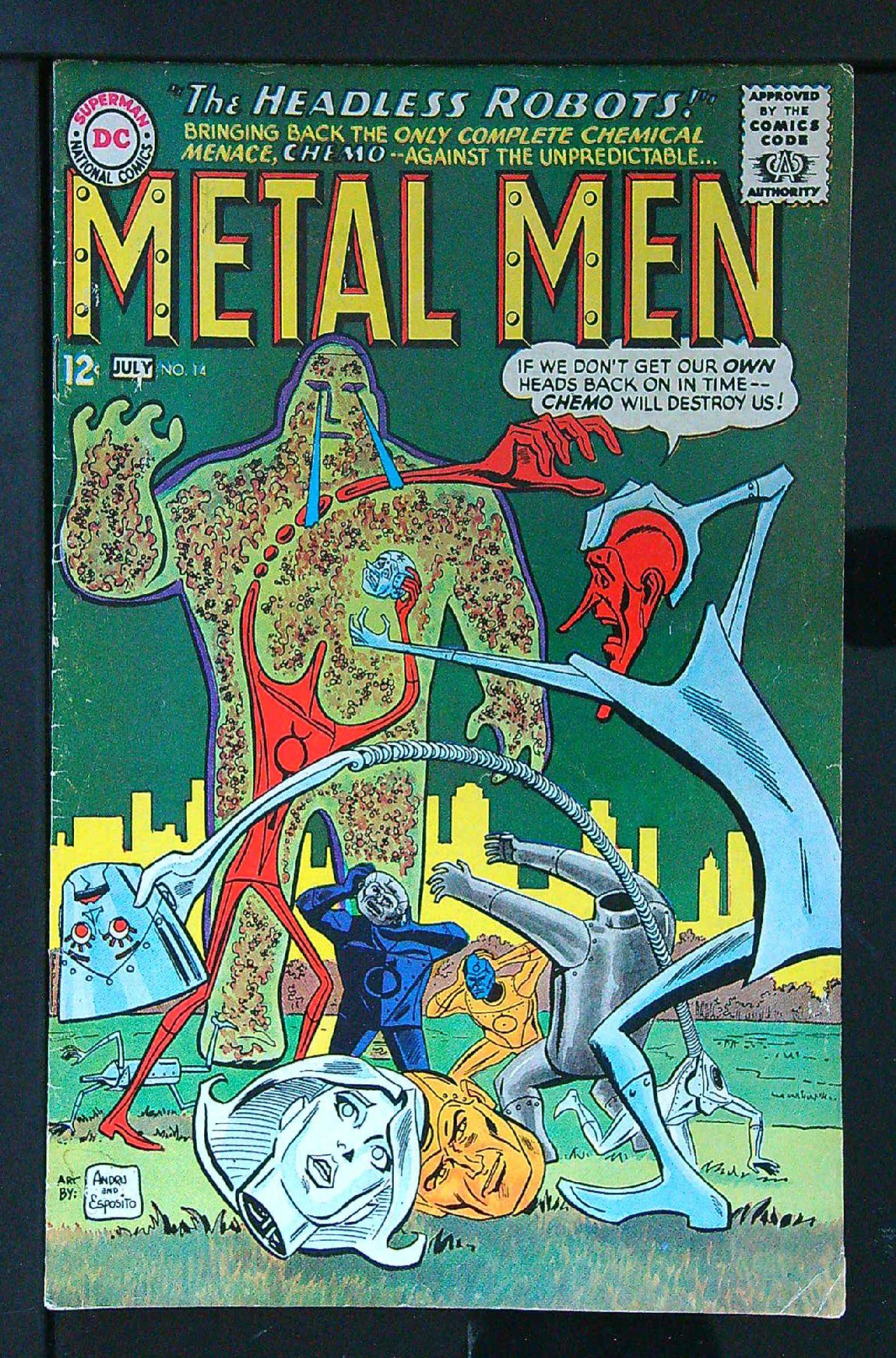 ACTUAL SCAN OF COMIC!<br> Cover of Metal Men (Vol 1) #14. One of 250,000 Vintage American Comics on sale from Krypton!