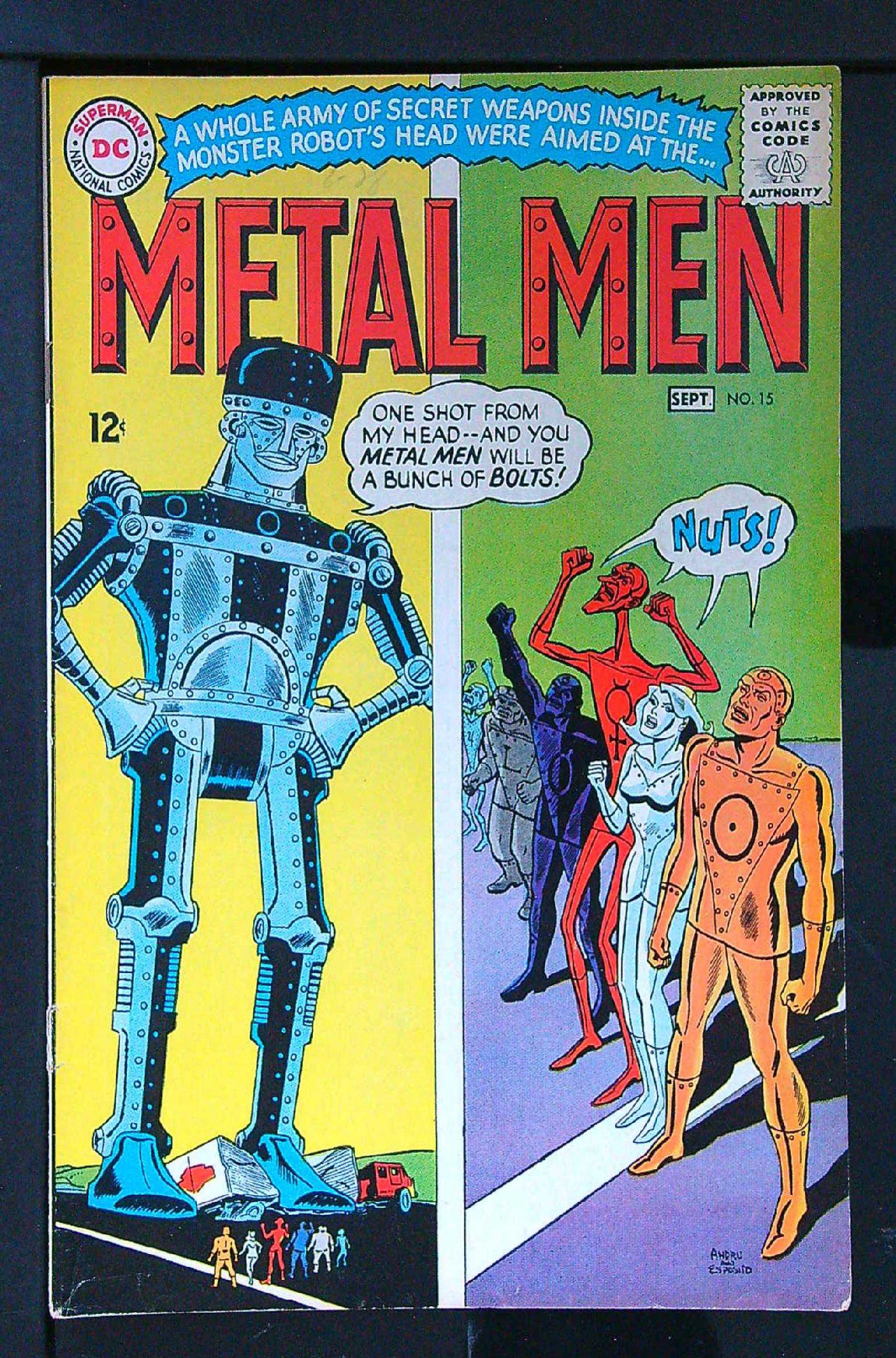 ACTUAL SCAN OF COMIC!<br> Cover of Metal Men (Vol 1) #15. One of 250,000 Vintage American Comics on sale from Krypton!