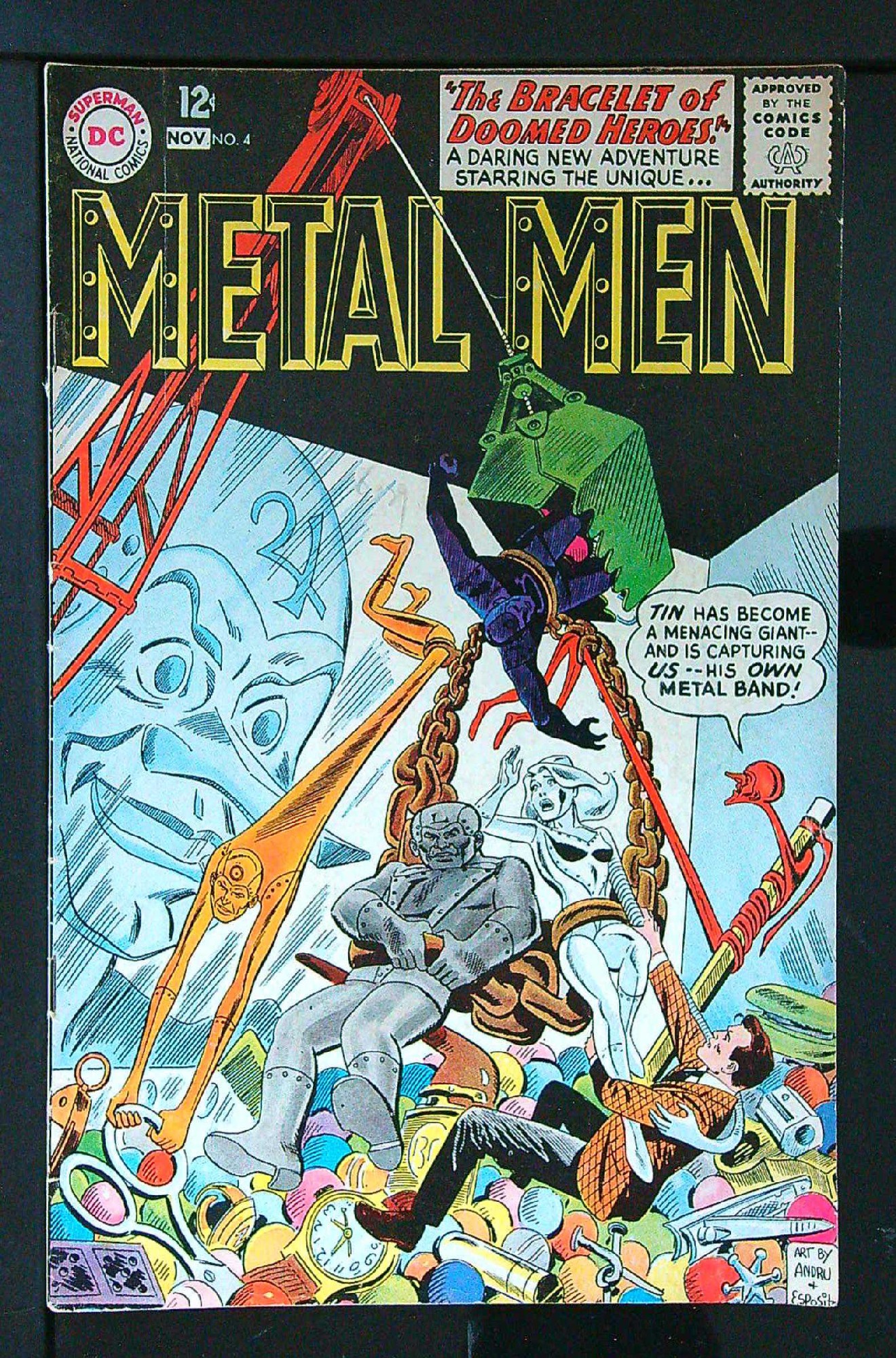 ACTUAL SCAN OF COMIC!<br> Cover of Metal Men (Vol 1) #4. One of 250,000 Vintage American Comics on sale from Krypton!