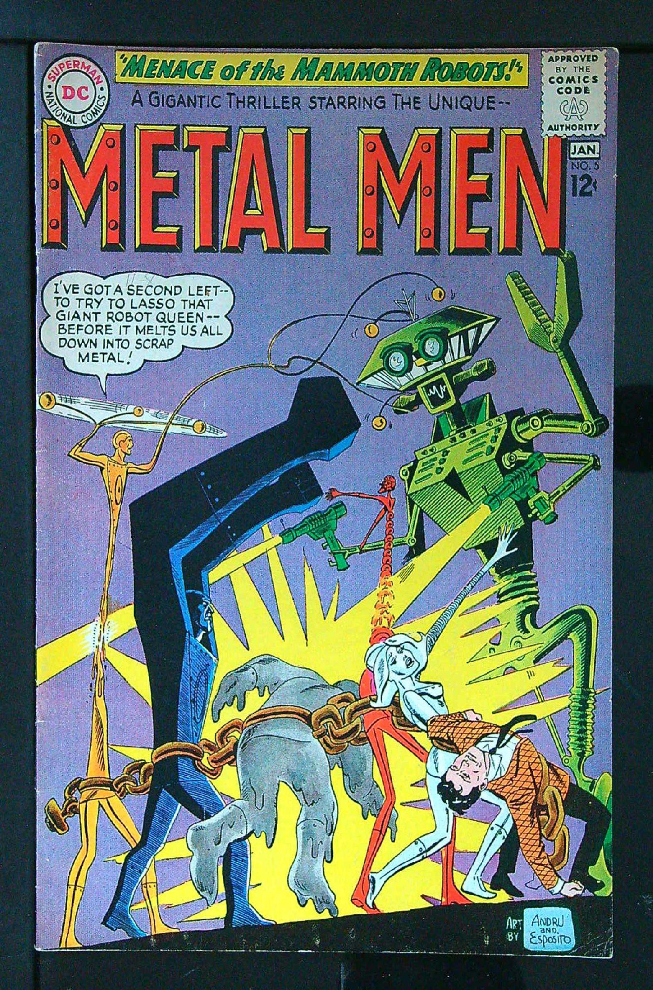 ACTUAL SCAN OF COMIC!<br> Cover of Metal Men (Vol 1) #5. One of 250,000 Vintage American Comics on sale from Krypton!