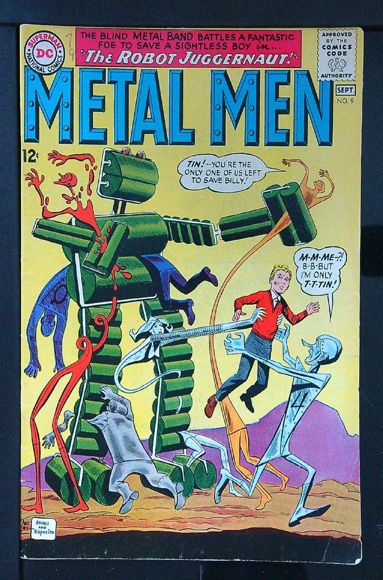 ACTUAL SCAN OF COMIC!<br> Cover of Metal Men (Vol 1) #9. One of 250,000 Vintage American Comics on sale from Krypton!