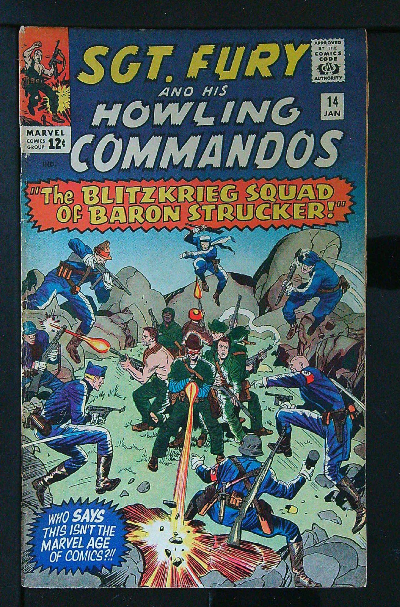 1st Blitz Squad<br>ACTUAL SCAN OF COMIC!<br> Cover of Sgt. Fury & His Howling Commandos #14. One of 250,000 Vintage American Comics on sale from Krypton!