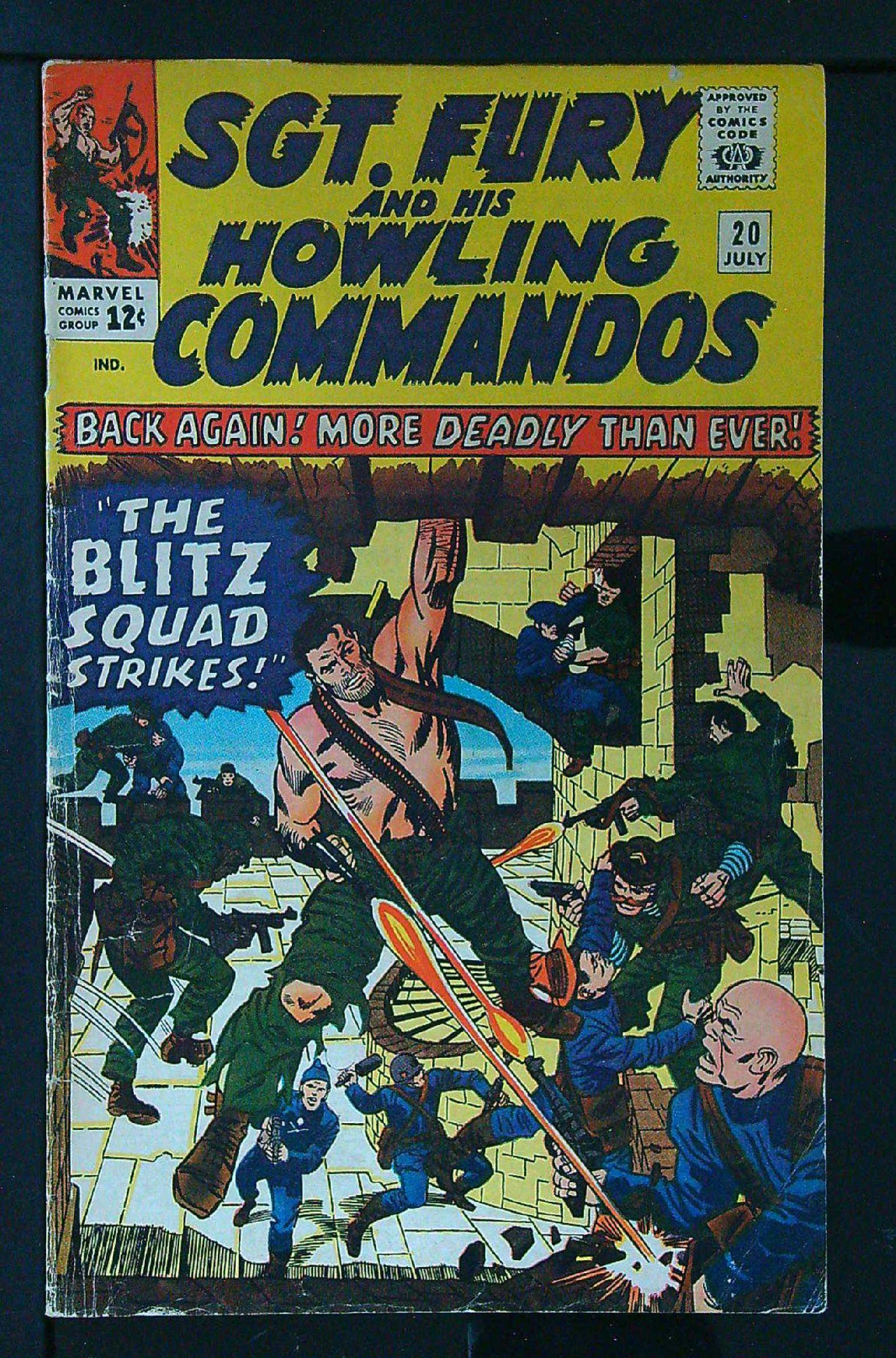 ACTUAL SCAN OF COMIC!<br> Cover of Sgt. Fury & His Howling Commandos #20. One of 250,000 Vintage American Comics on sale from Krypton!
