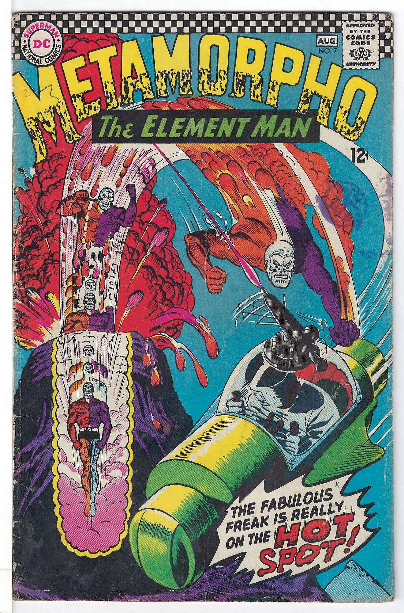 ACTUAL SCAN OF COMIC!<br>Stamp & Pen on Cover - See Scan Cover of Metamorpho (Vol 1) #7. One of 250,000 Vintage American Comics on sale from Krypton!