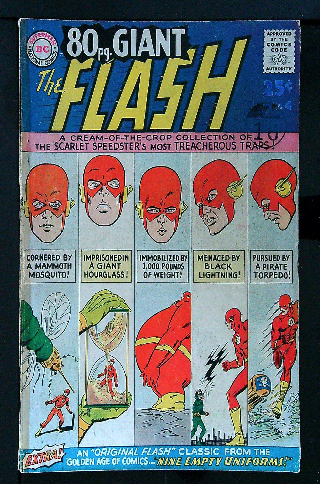 ACTUAL SCAN OF COMIC!<br>Distribution Stamp, Pen & Tape on Cover - See Scan Cover of Eighty Page Giant (Vol 1) #4. One of 250,000 Vintage American Comics on sale from Krypton!