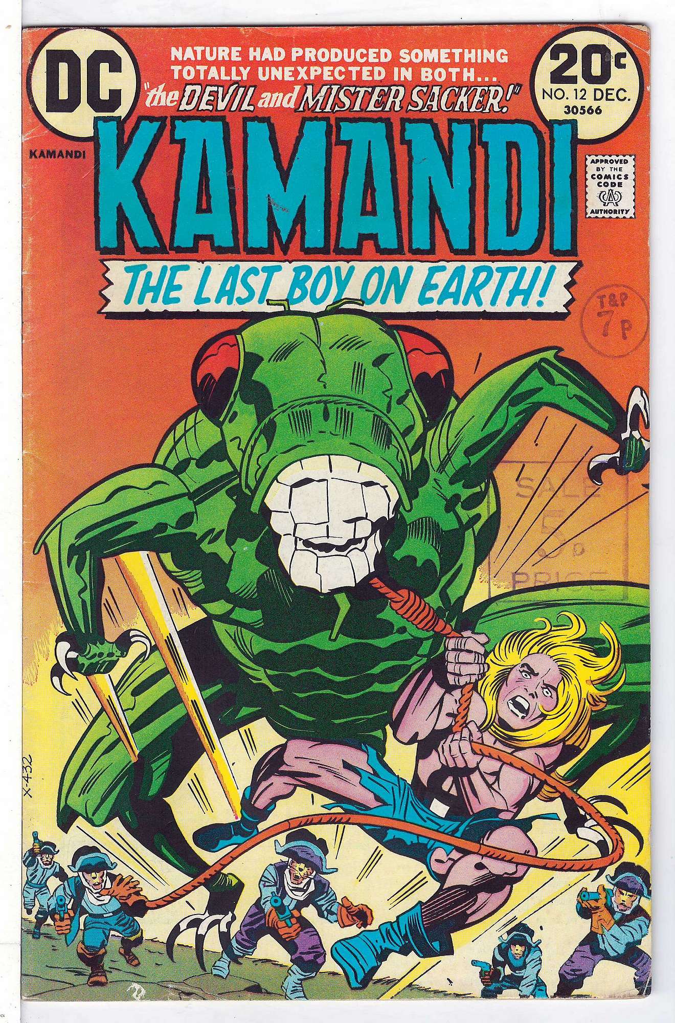 ACTUAL SCAN OF COMIC!<br>Distribution Stamp on Cover - See Scan Cover of Kamandi (Vol 1) The Last Boy on Earth #12. One of 250,000 Vintage American Comics on sale from Krypton!