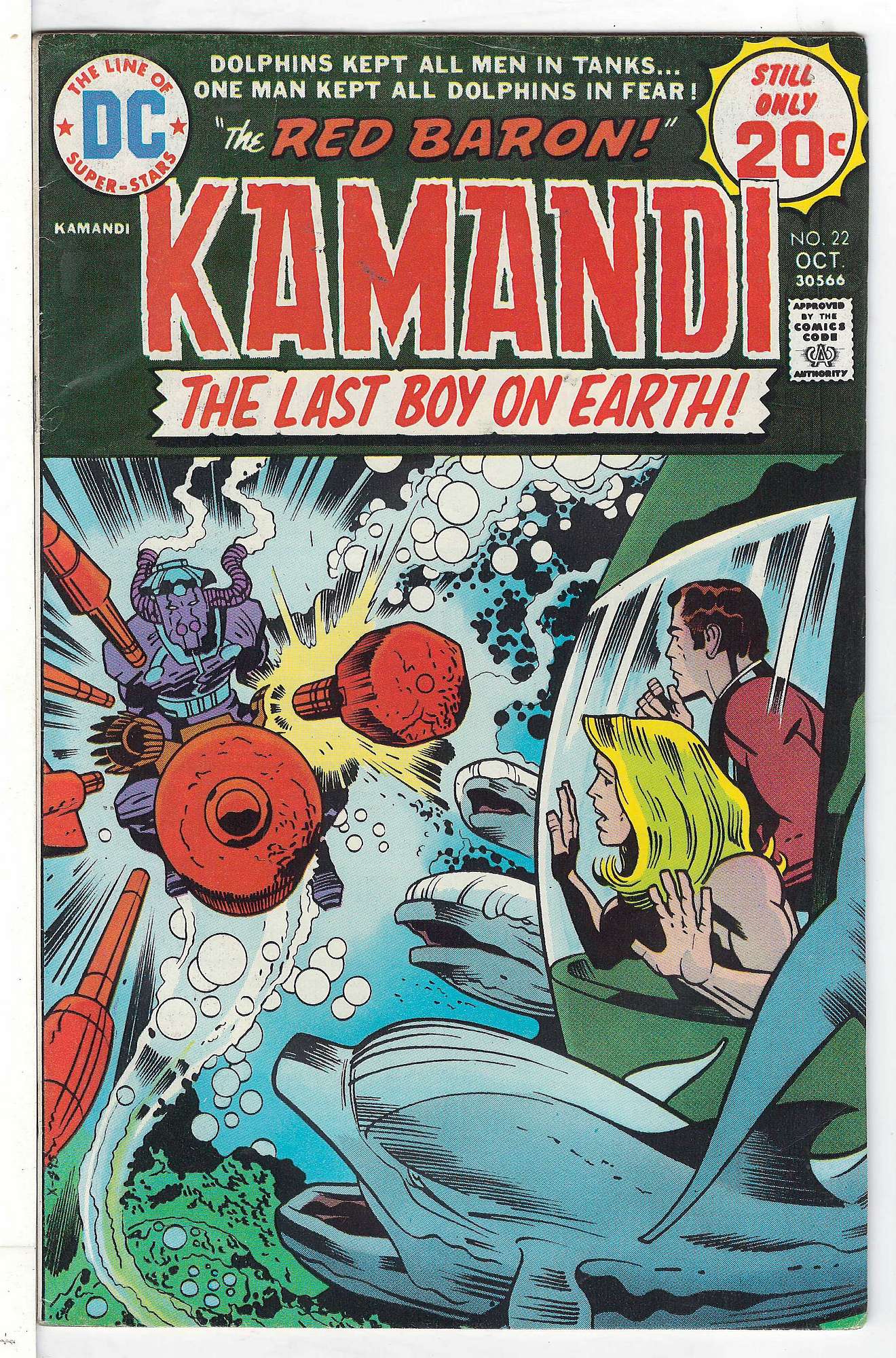 ACTUAL SCAN OF COMIC!<br> Cover of Kamandi (Vol 1) The Last Boy on Earth #22. One of 250,000 Vintage American Comics on sale from Krypton!