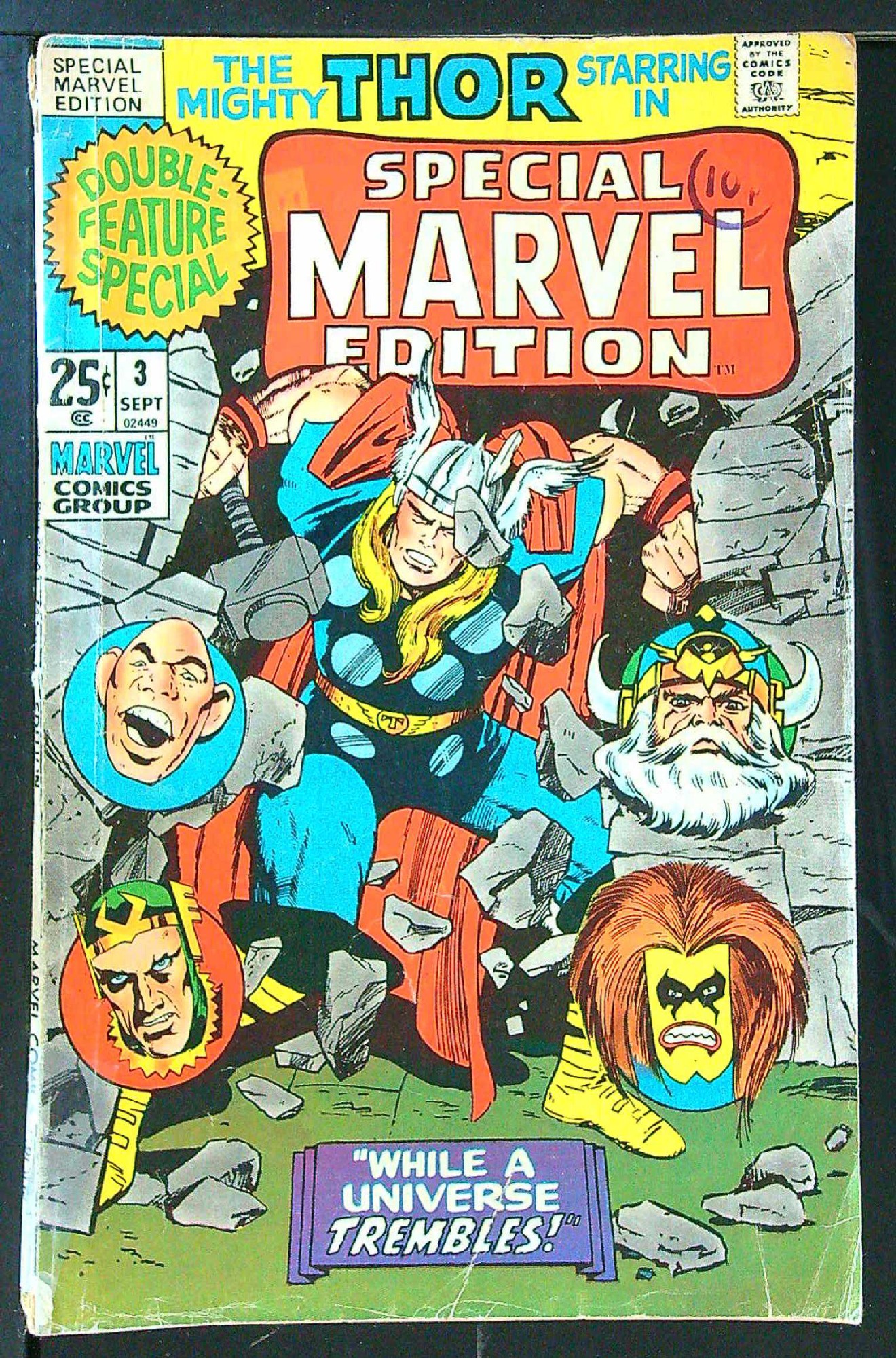 ACTUAL SCAN OF COMIC!<br>Distribution Stamp & Tape on Cover - See Scan Cover of Special Marvel Edition (Vol 1) #3. One of 250,000 Vintage American Comics on sale from Krypton!