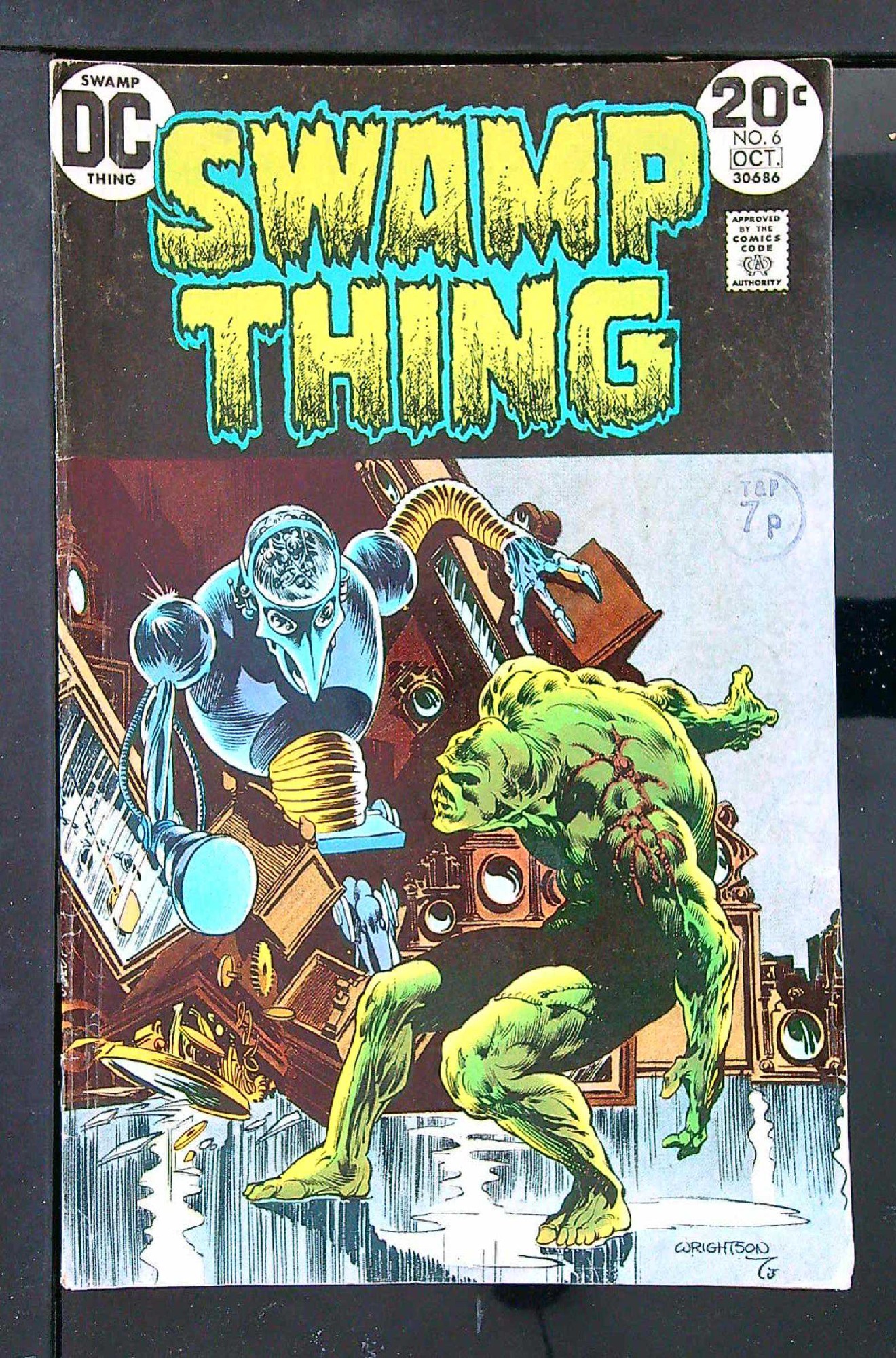ACTUAL SCAN OF COMIC!<br>Distribution Stamp on Cover - See Scan Cover of Swamp Thing (Vol 1) #6. One of 250,000 Vintage American Comics on sale from Krypton!