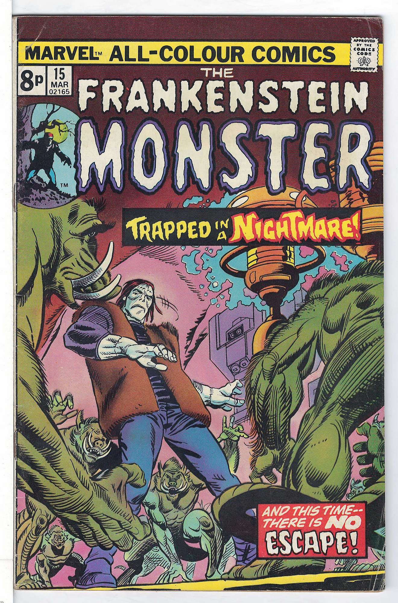 ACTUAL SCAN OF COMIC!<br> Cover of Frankenstein - The Monster of #15. One of 250,000 Vintage American Comics on sale from Krypton!