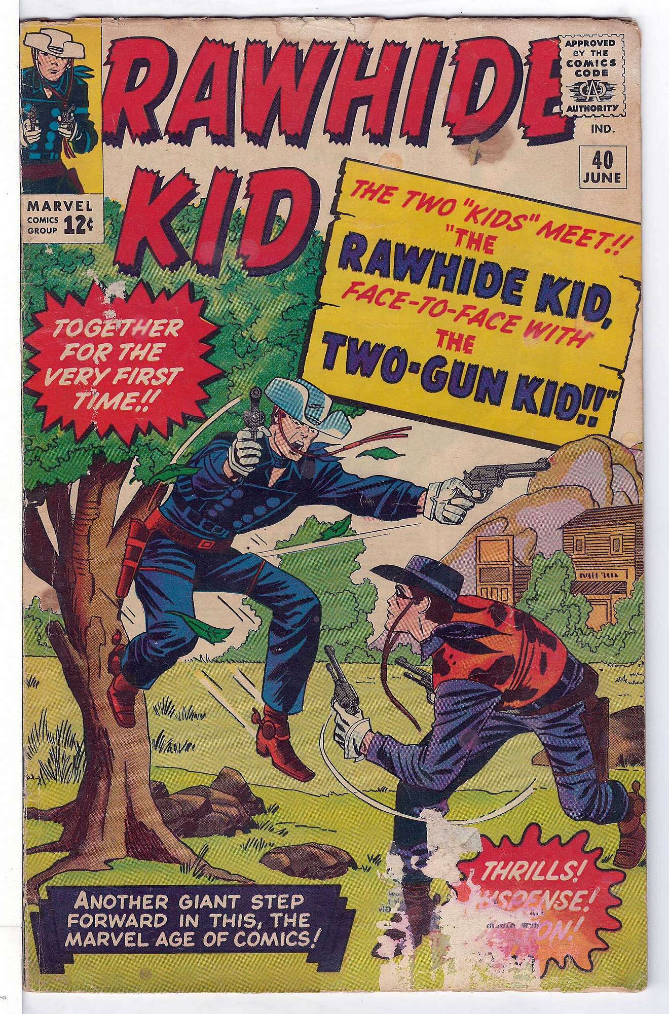 ACTUAL SCAN OF COMIC!<br>Stains on Cover - See Scan Cover of Rawhide Kid (Vol 1) #40. One of 250,000 Vintage American Comics on sale from Krypton!