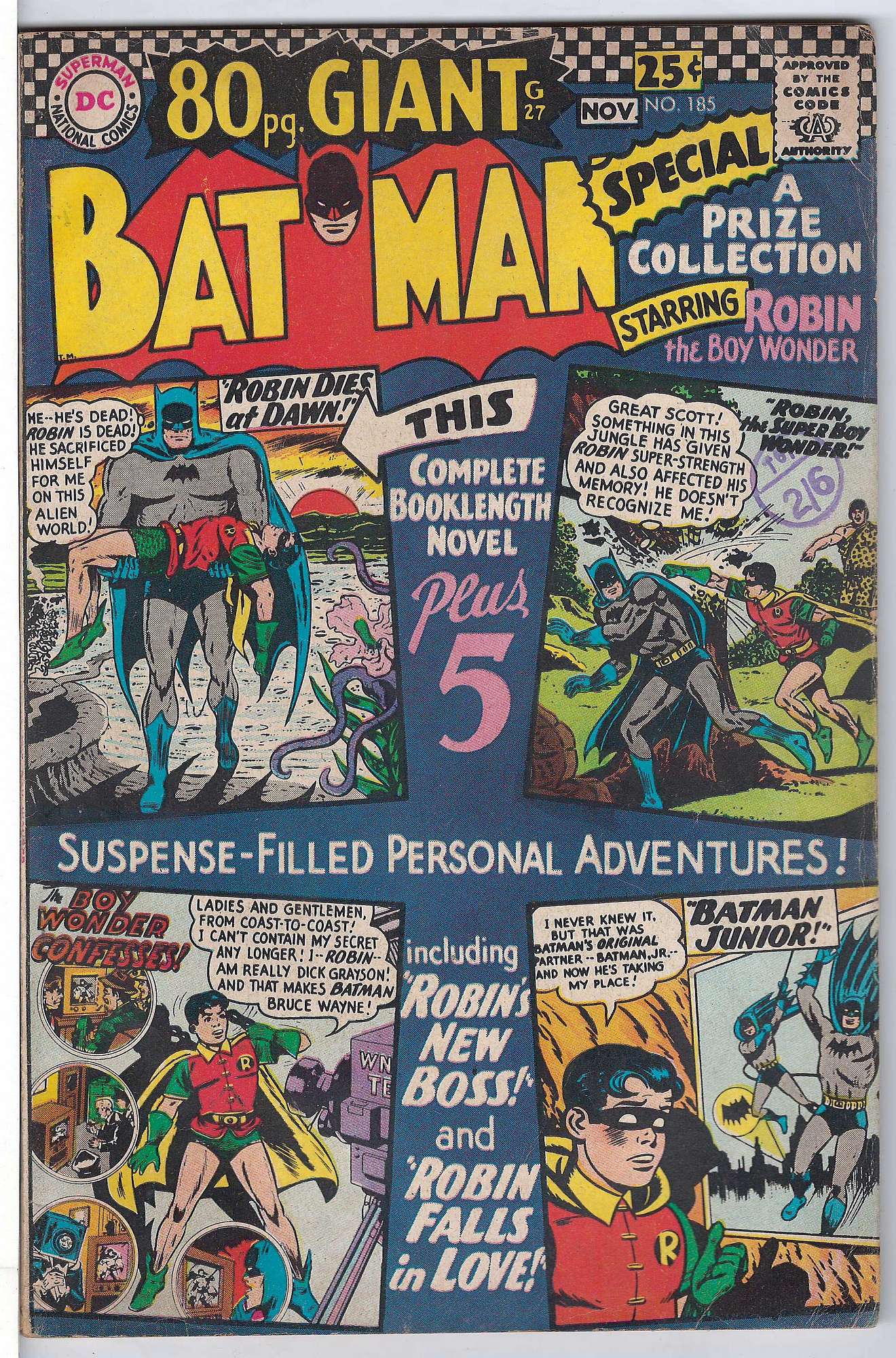 80 pages<br>ACTUAL SCAN OF COMIC!<br>Stamp on Cover - See Scan Cover of Batman #185. One of 250,000 Vintage American Comics on sale from Krypton!
