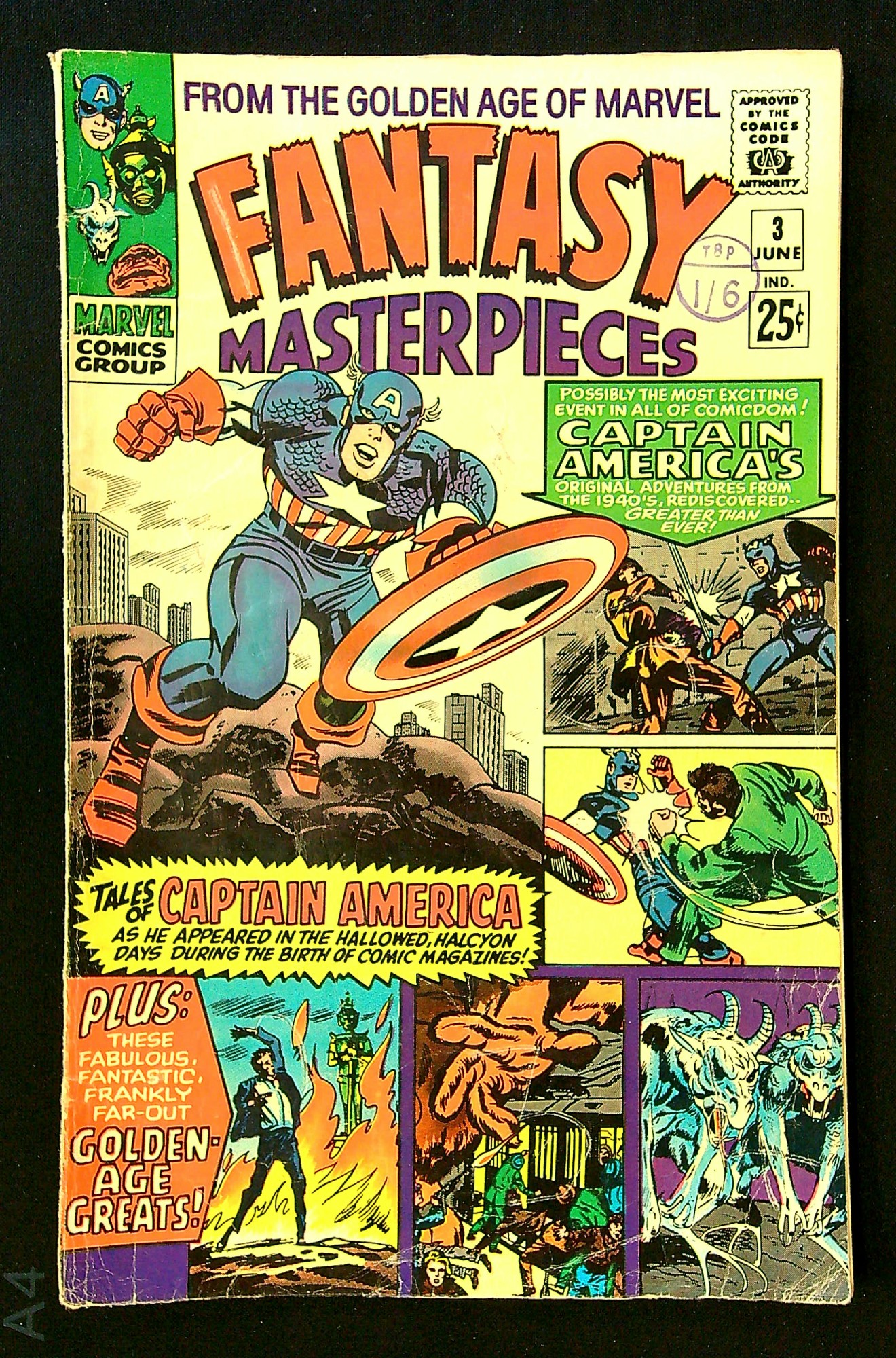 ACTUAL SCAN OF COMIC!<br>Distribution Stamp on Cover - See Scan Cover of Fantasy Masterpieces (Vol 1) #3. One of 250,000 Vintage American Comics on sale from Krypton!