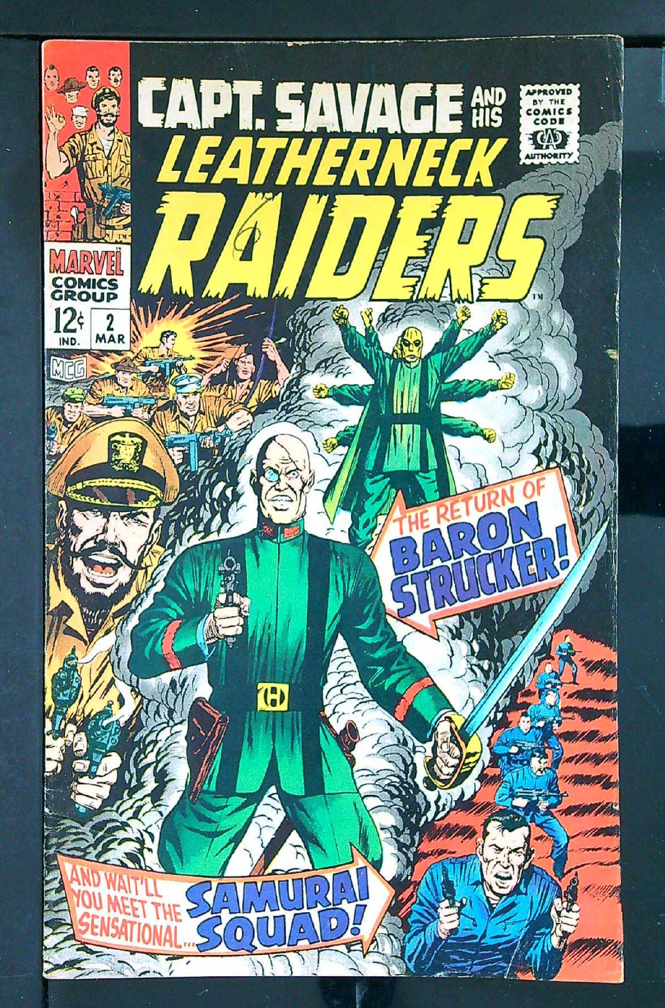 ACTUAL SCAN OF COMIC!<br>Pen on Cover - See Scan Cover of Captain Savage (Vol 1) #2. One of 250,000 Vintage American Comics on sale from Krypton!