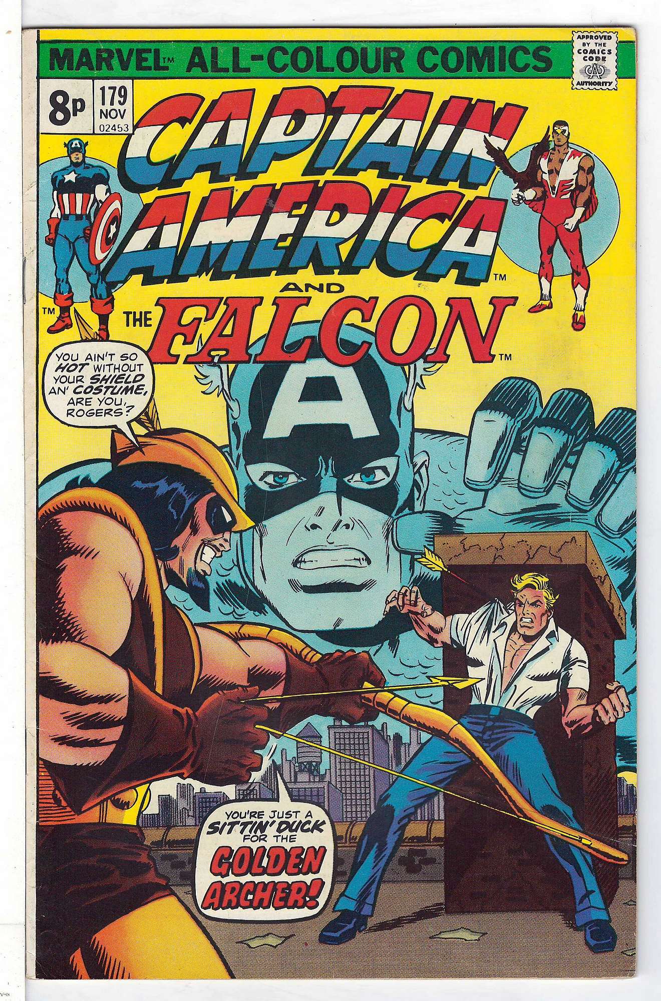 ACTUAL SCAN OF COMIC!<br> Cover of Captain America (Vol 1) #179. One of 250,000 Vintage American Comics on sale from Krypton!