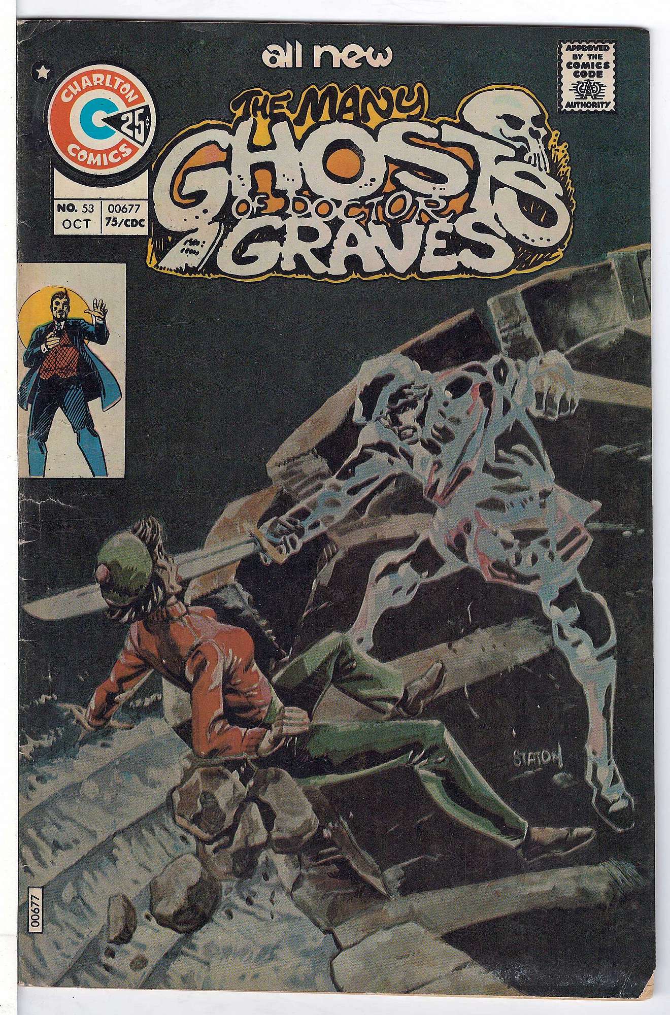 Ditko Art<br>ACTUAL SCAN OF COMIC!<br> Cover of Many Ghosts of Doctor Graves #53. One of 250,000 Vintage American Comics on sale from Krypton!