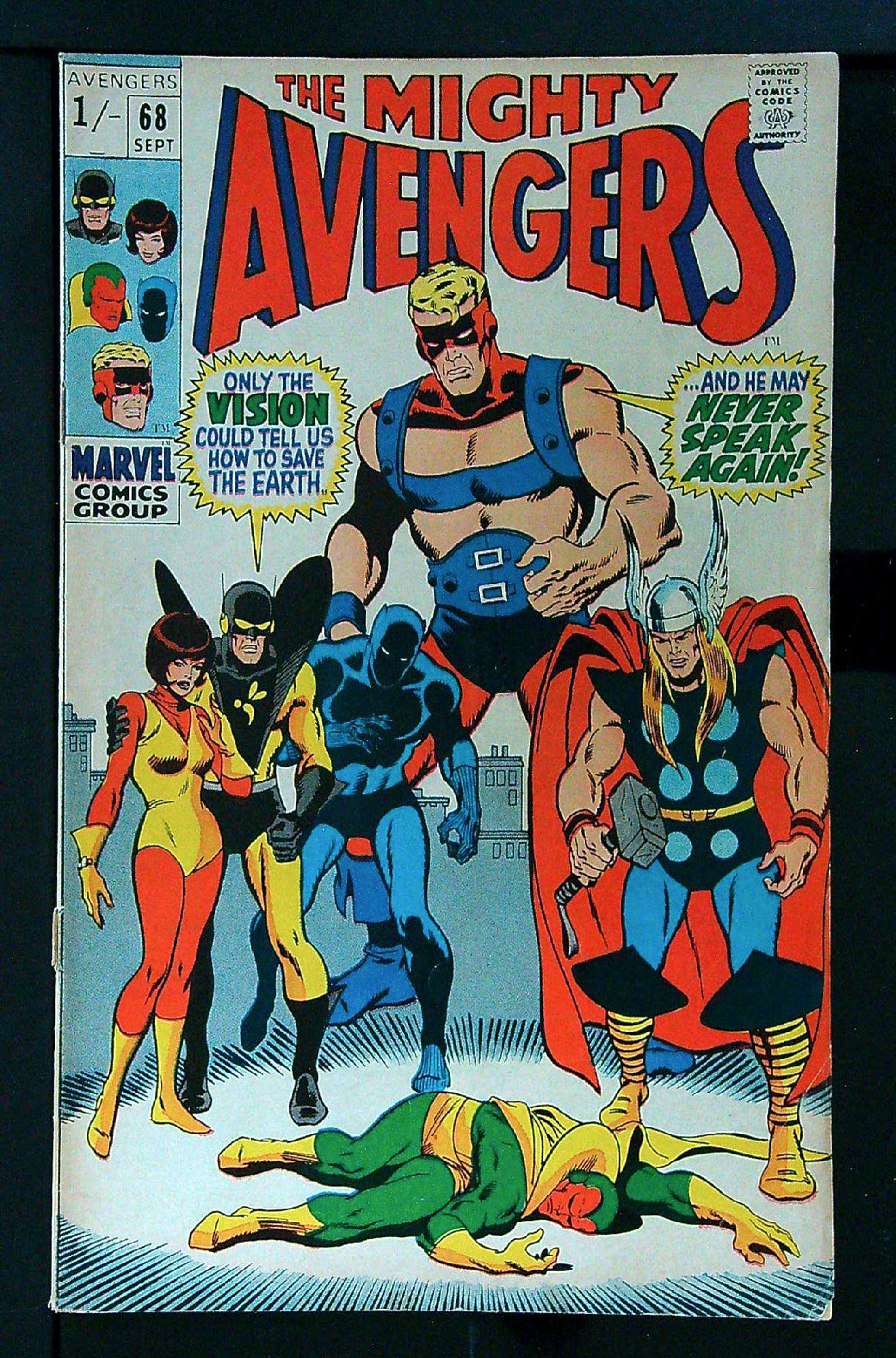 ACTUAL SCAN OF COMIC!<br>Popped Lower Staple - See Scan Cover of Avengers (Vol 1) #68. One of 250,000 Vintage American Comics on sale from Krypton!