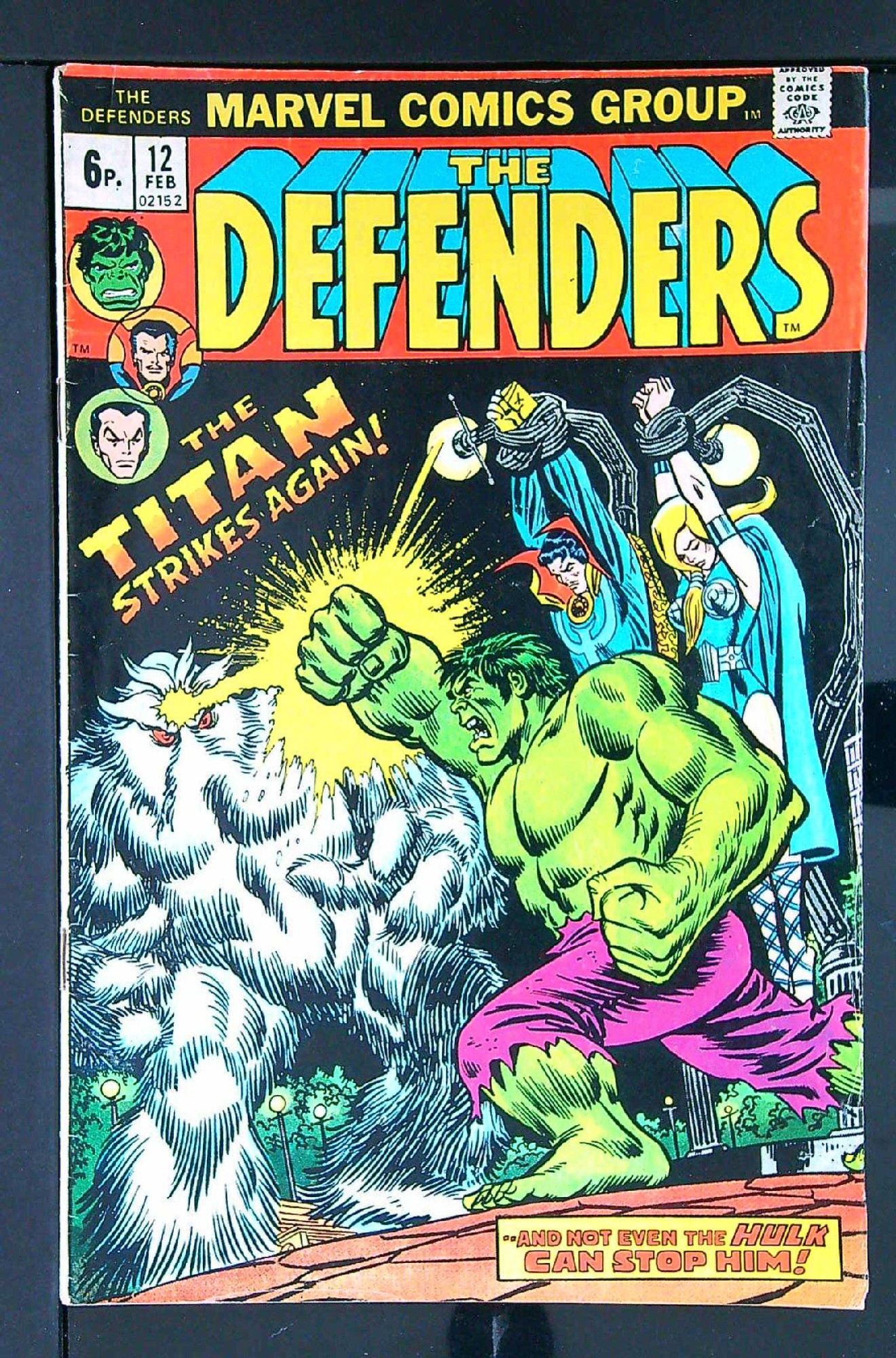ACTUAL SCAN OF COMIC!<br> Cover of Defenders (Vol 1) #12. One of 250,000 Vintage American Comics on sale from Krypton!